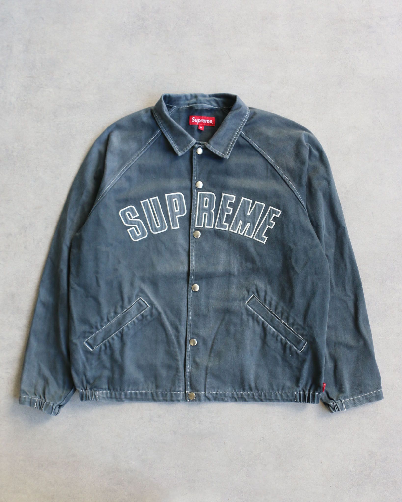 Supreme Supreme Reflective Arc Hooded Work Jacket Denim blue | Grailed
