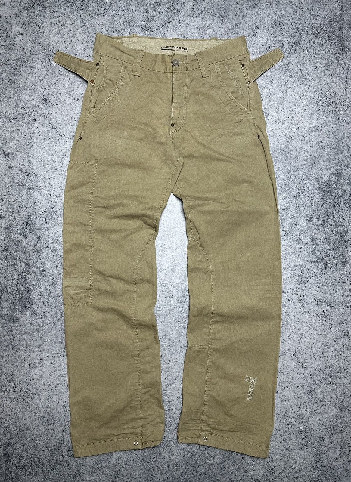 G-Star Vintage G Star Raw Military Style Y2K Distressed Baggy Pants Size US 32 / EU 48 - 1 Thumbnail