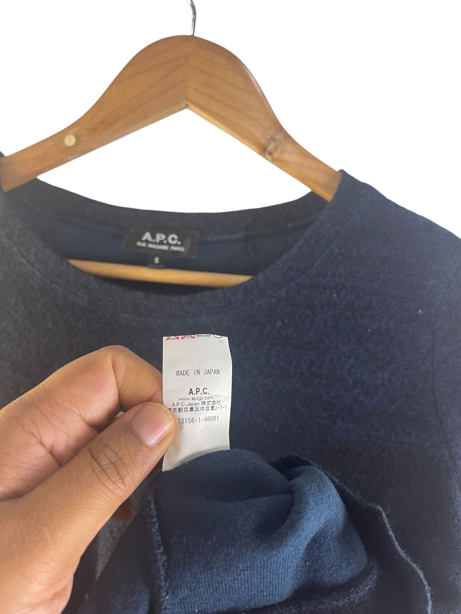 A.P.C. A.P.C. Navy Cotton Wool Crewneck Sweater Made in Japan Size US S / EU 44-46 / 1 - 12 Thumbnail