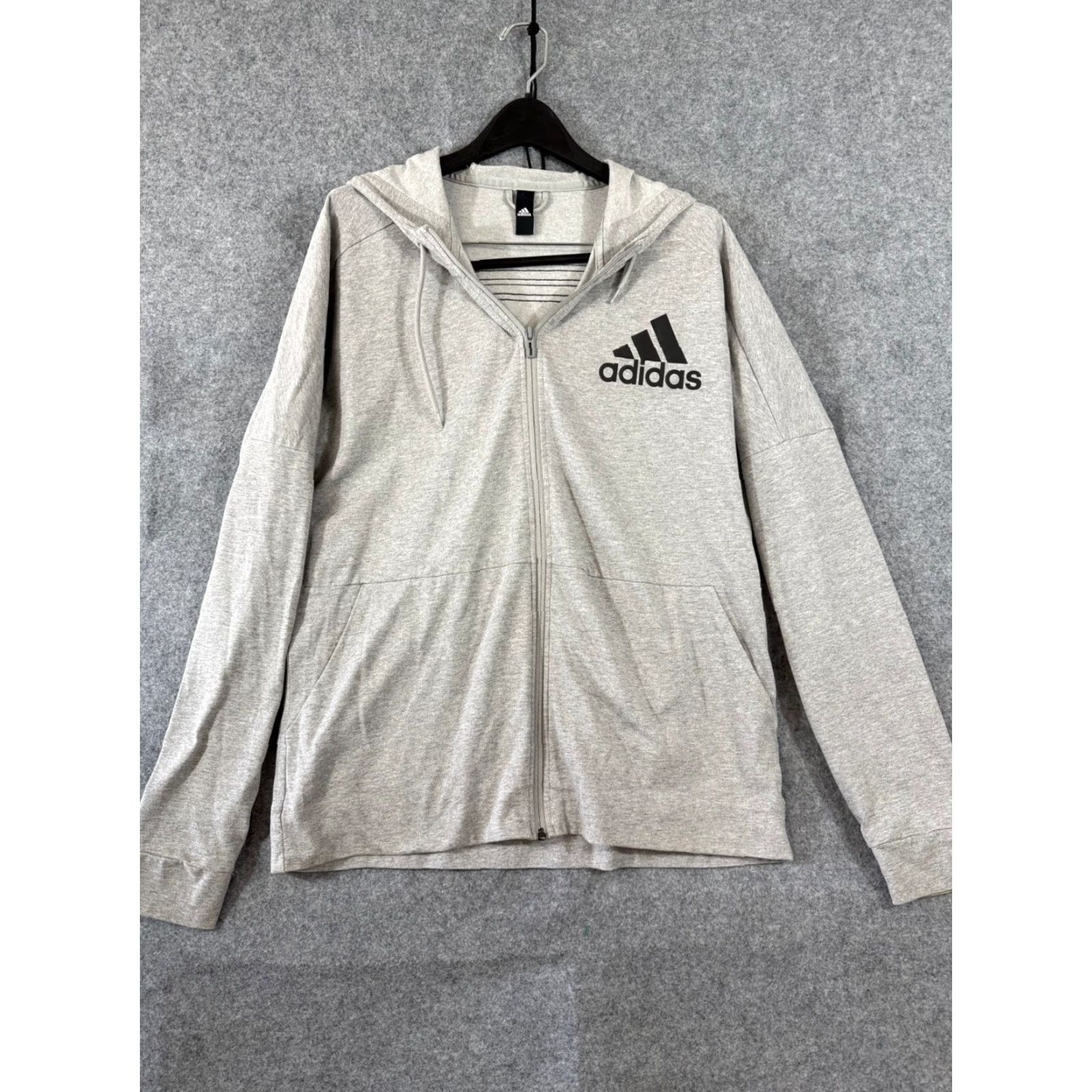 Adidas Adidas Hoodie Mens L Heather Gray Full Zip Raglan Sleeve Outdoor Performance Pockets Size US L / EU 52-54 / 3 - 3 Thumbnail