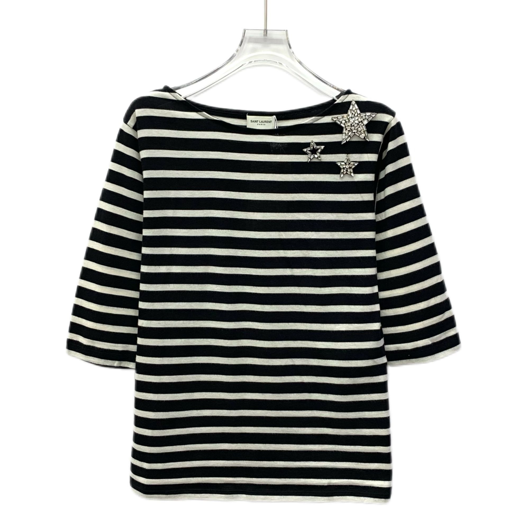 Yves Saint Laurent Saint Laurent Colorblock Star-Studded Cotton Crewneck T-Shir Size US S / EU 44-46 / 1 - 1 Thumbnail