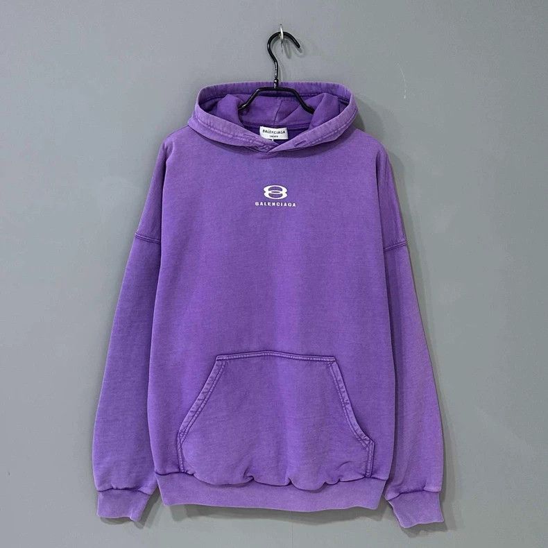 Pre-owned Balenciaga Double Ring Embroidered Logo Vintage Hoodie