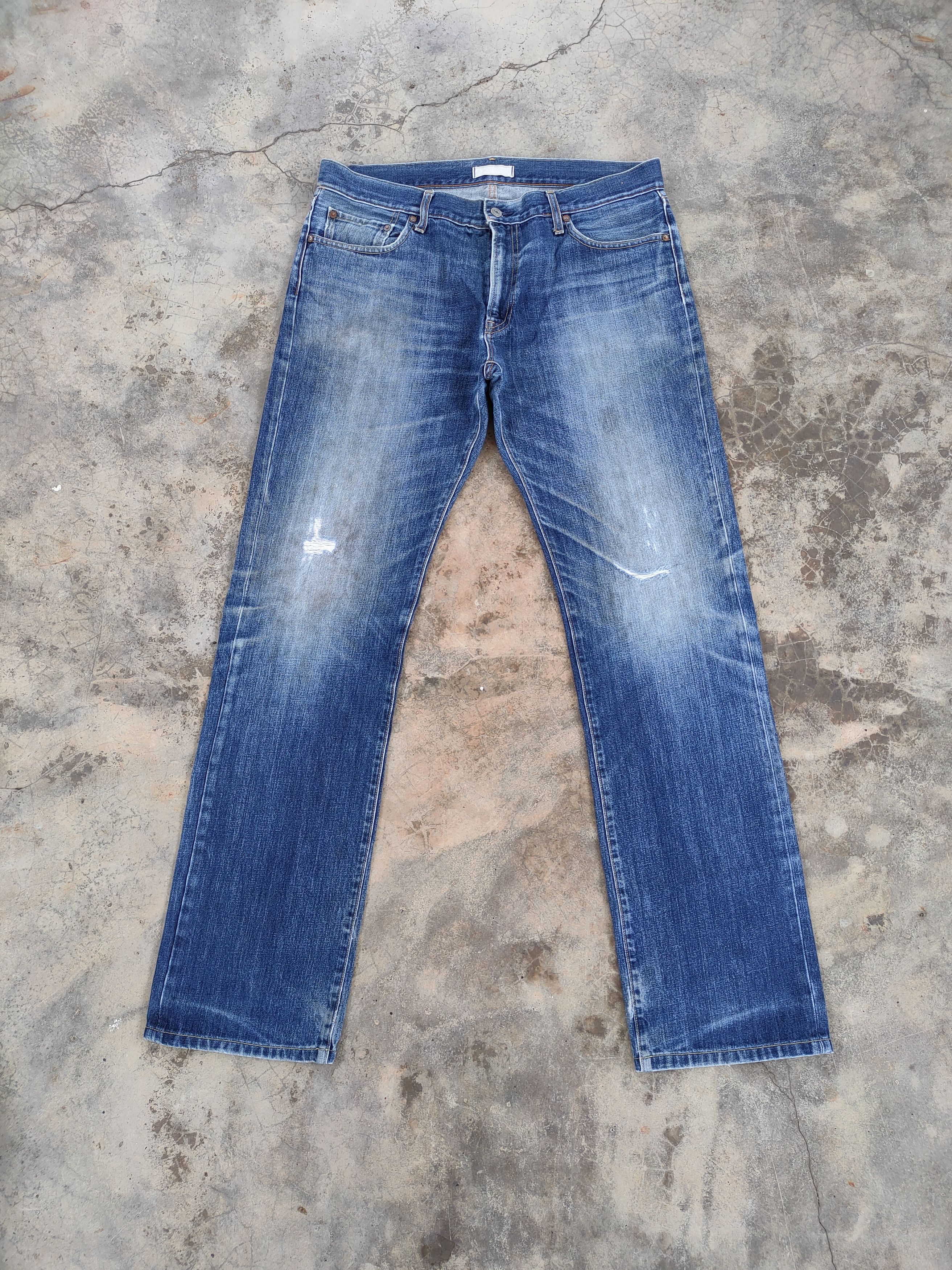 Japanese Brand × Jean × Vintage VINTAGE JAPANESE FADED RIPPED JEANS DENIM PANTS Size US 37 - 1 Thumbnail