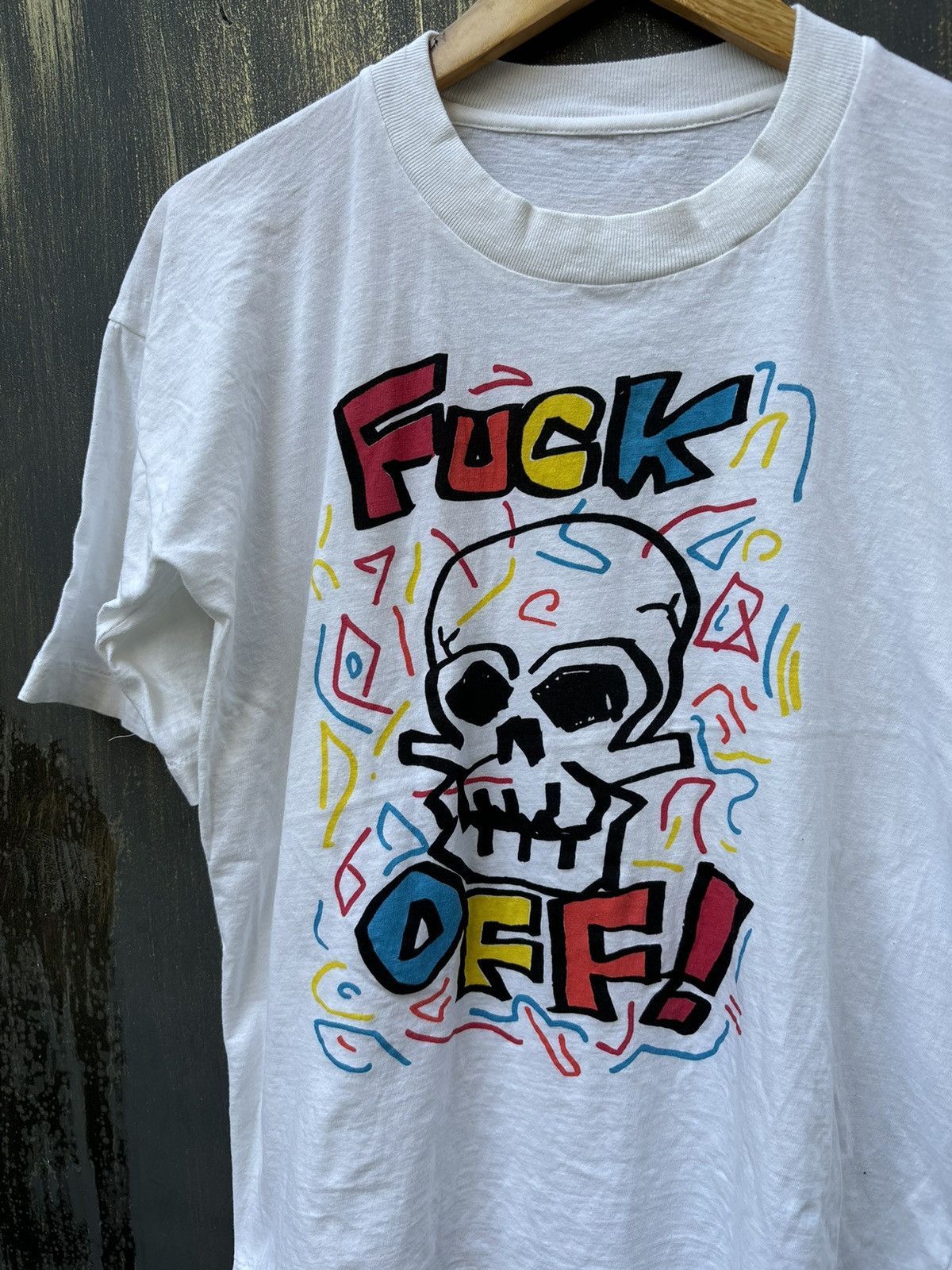 Japanese Brand × Vintage VERY RARE! Vintage 90s Fuck Off Slogan Punk Tee Size US M / EU 48-50 / 2 - 3 Thumbnail