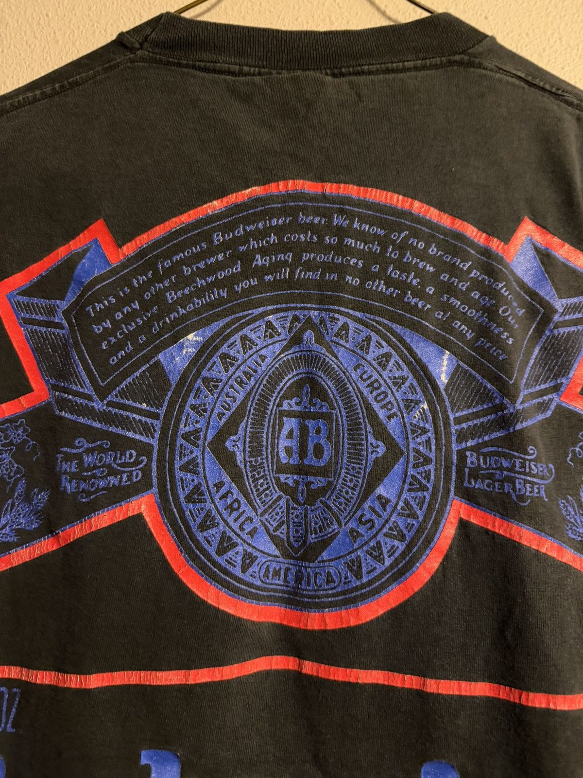 Budweiser Rare vtg 90s Budweiser wild oats AOP shirt single stitch Size US L / EU 52-54 / 3 - 7 Thumbnail
