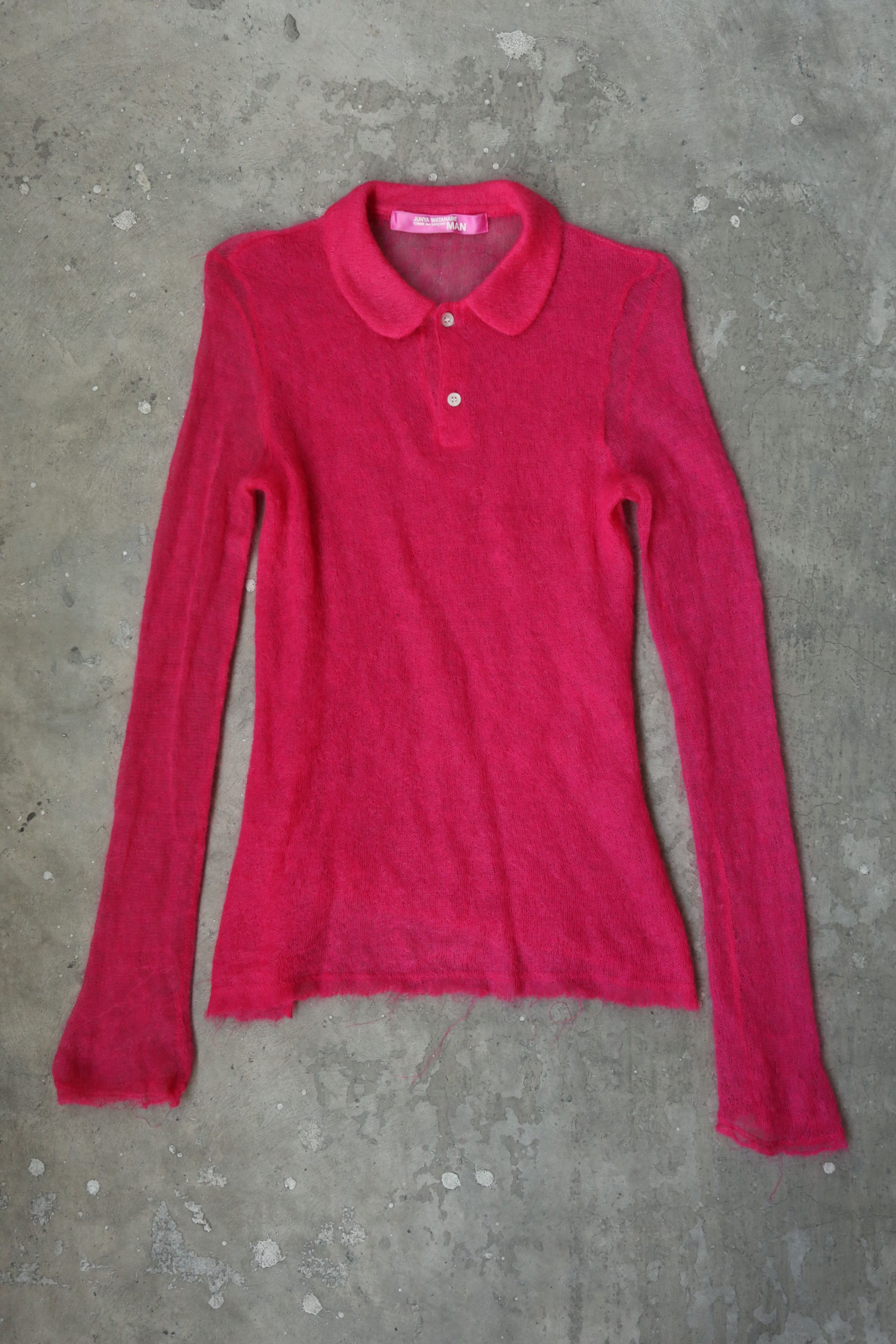 Comme des Garcons Junya Watanabe - F/W 04 - Mohair Polo Longsleeves Size US S / EU 44-46 / 1 - 1 Thumbnail