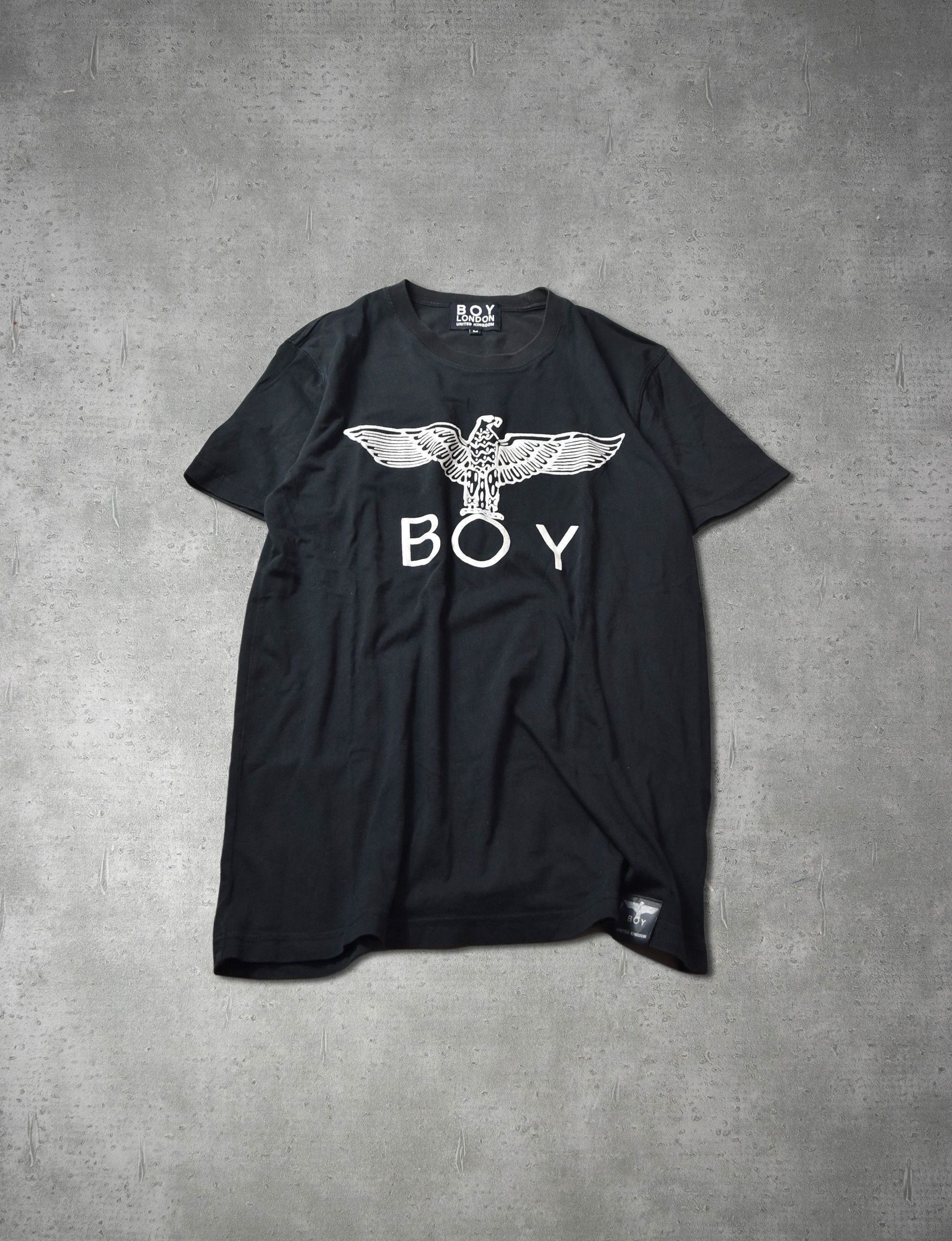 image of Boy London Logo Graphic Tee T-Shirt 29398 879 47.5 in Black, Men's (Size Medium)
