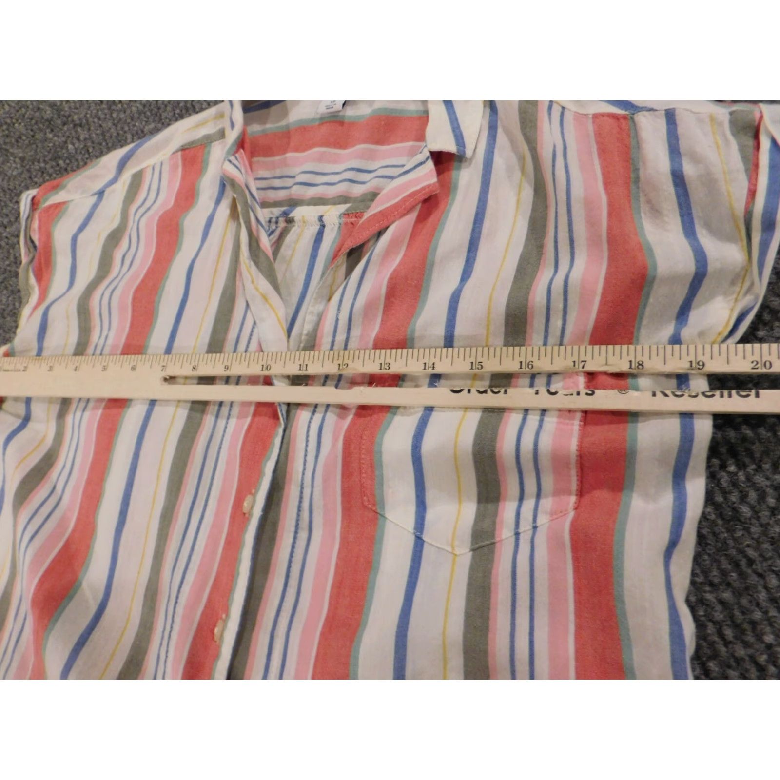Old Navy Old Navy Womens Blouse XS Pink Striped Sleeveless Round Neck Pullover Casual Regular Button Cotton Down Vintage: No Size XS / US 0-2 / IT 36-38 - 6 Thumbnail