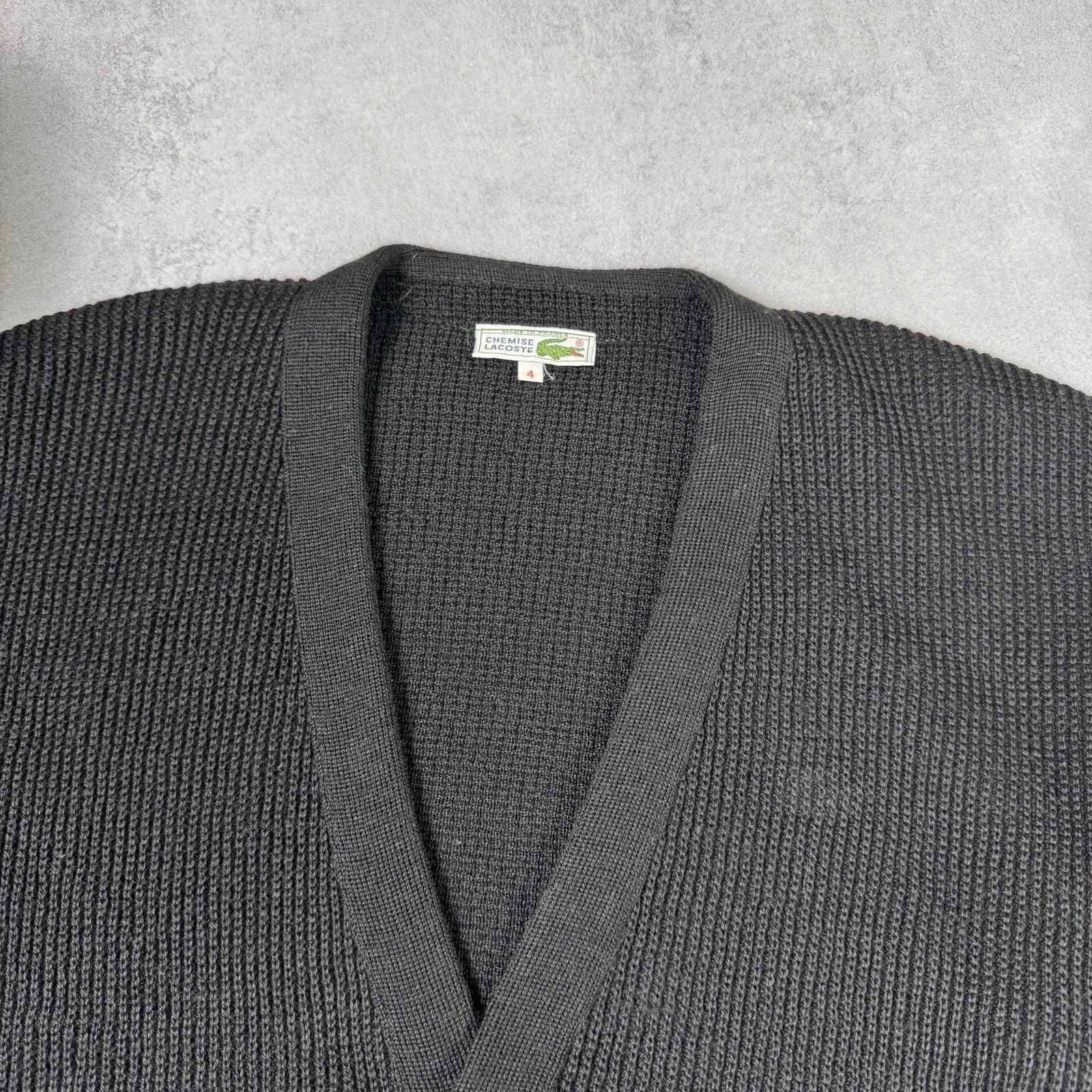 Lacoste Vintage Lacoste Chemise Wool Cardigan Size 4 Black Size US M / EU 48-50 / 2 - 6 Thumbnail
