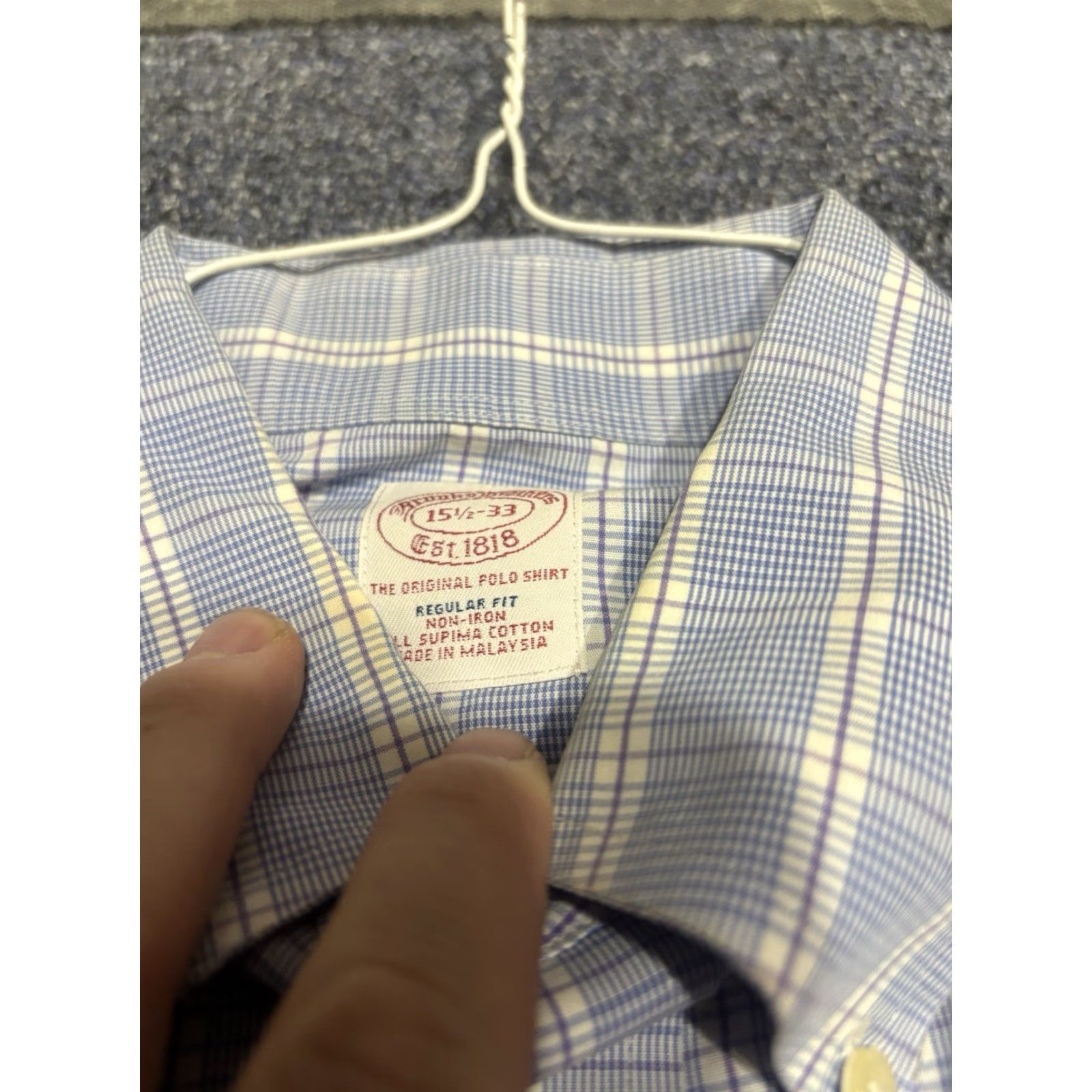 Brooks Brothers Brooks Brothers Button-Up Shirt Mens L6 Blue Cotton 15.5 33 Non-Iron Button-Down Long Sleeve Regular Blue Size US L / EU 52-54 / 3 - 2 Thumbnail