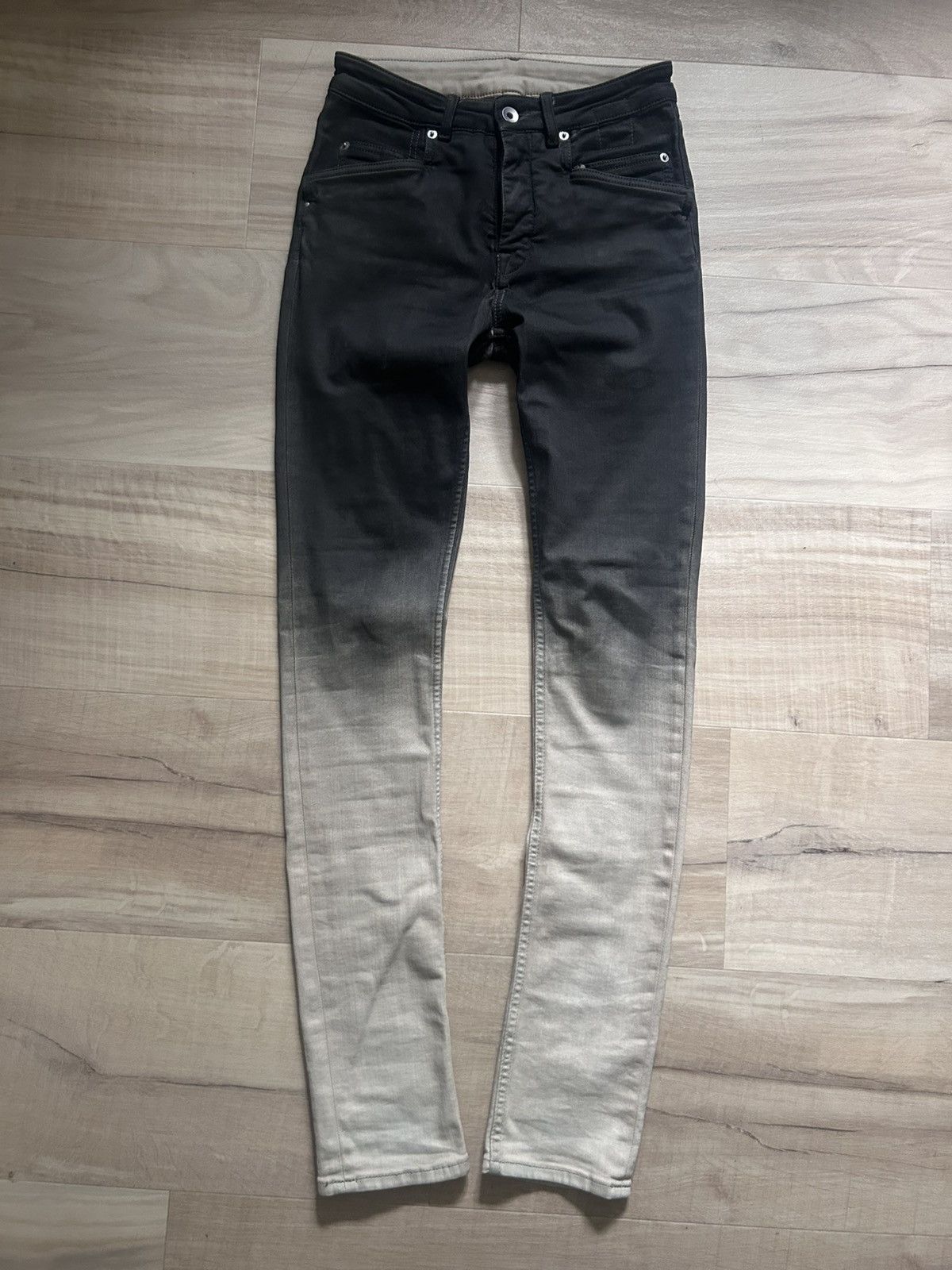 Rick owens tyrone cut black pearl degrade jeans