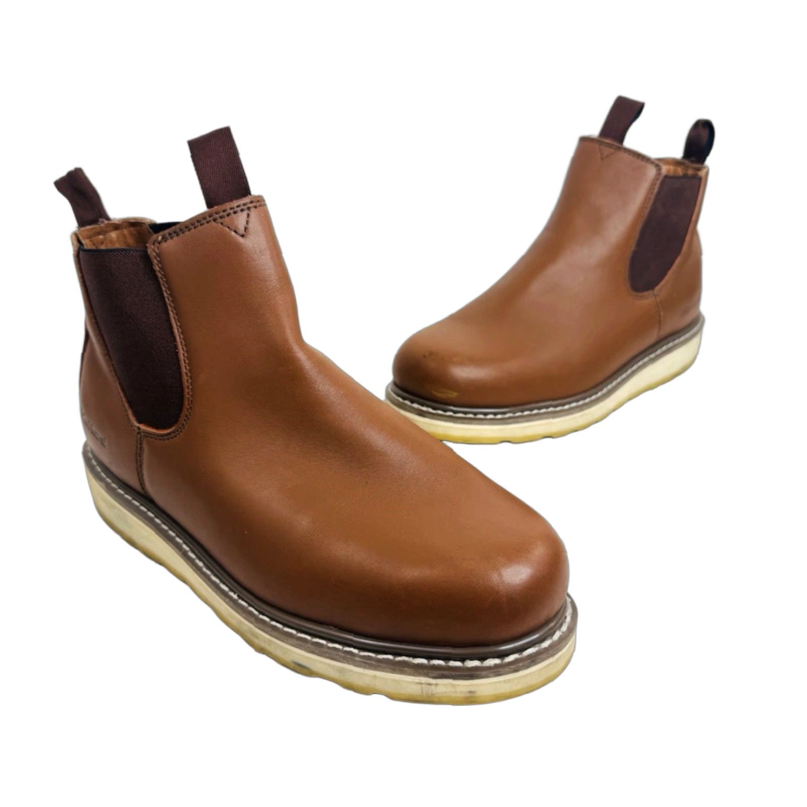Sears VINTAGE SEARS DIE HARD Sure Track Men Boots Slip On Chukka Work Brown Leather 10.5 Mens Size US 11 / EU 44 - 1 Thumbnail