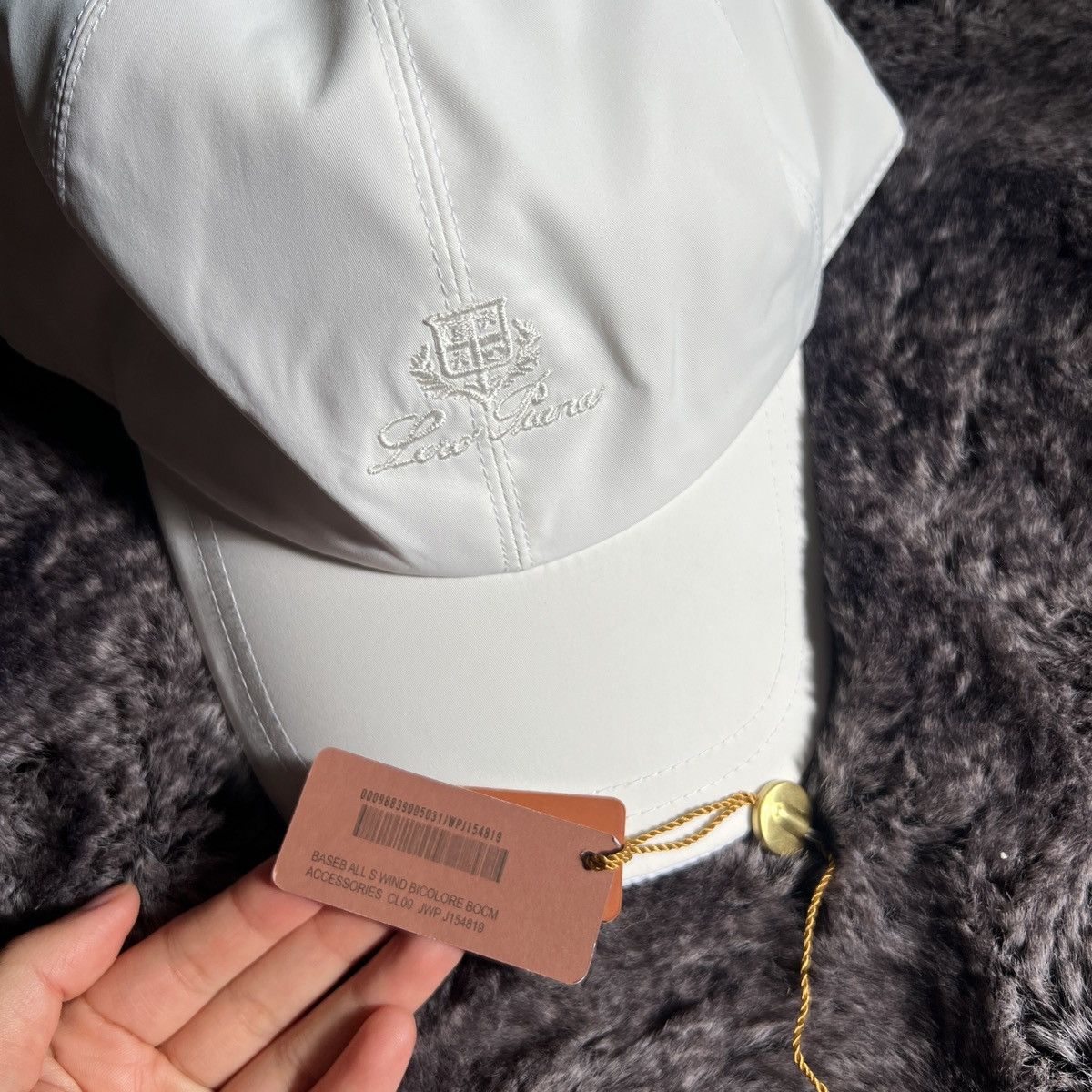Loro Piana Hat Golf Baseball Cap Logo Shell New White