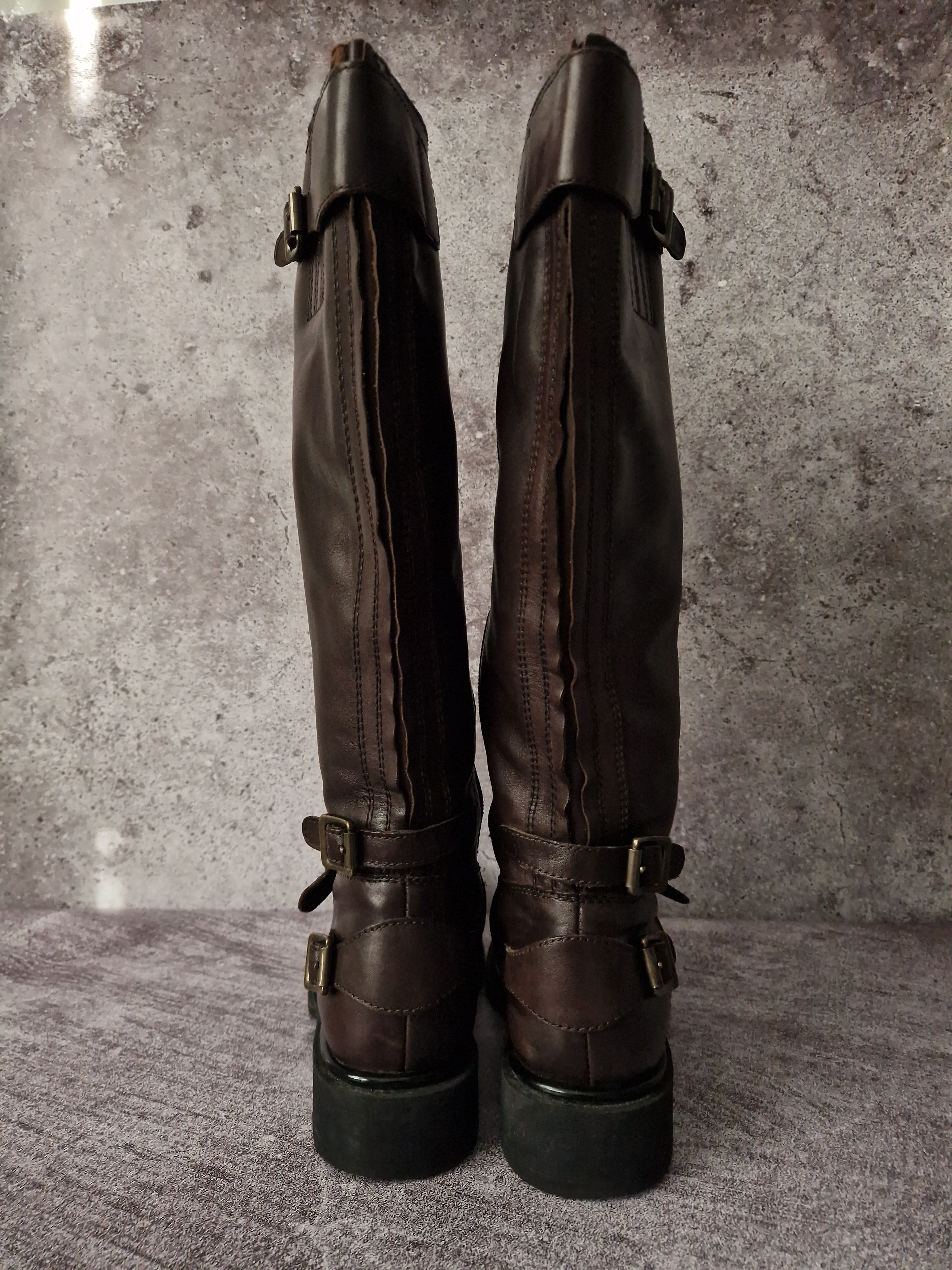 If Six Was Nine Genuine leather moto boxing high brown japan style boots Size US 10 / IT 40 - 6 Thumbnail