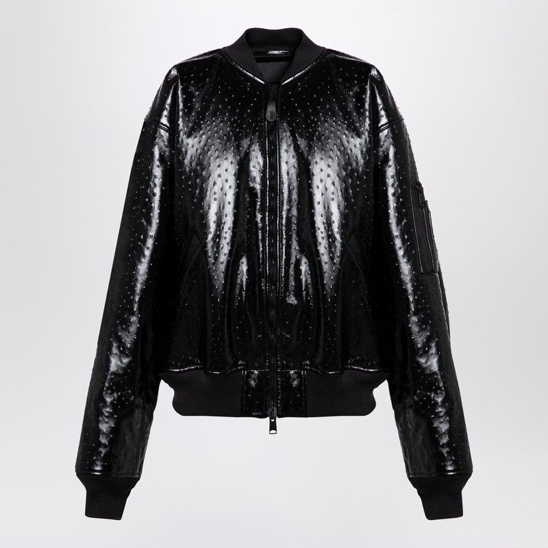 Balenciaga Balenciaga Draped Black Bomber Jacket In
