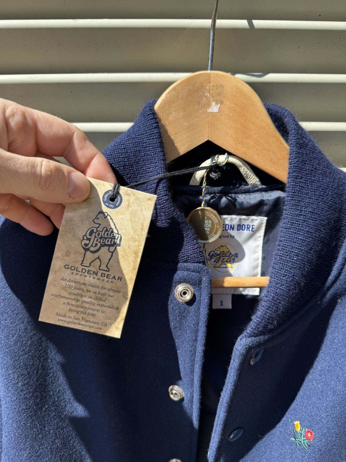 Aime Leon Dore Aimé Leon Dore Golden Bear Navy Wool Varsity Jacket size S Size US S / EU 44-46 / 1 - 10 Thumbnail