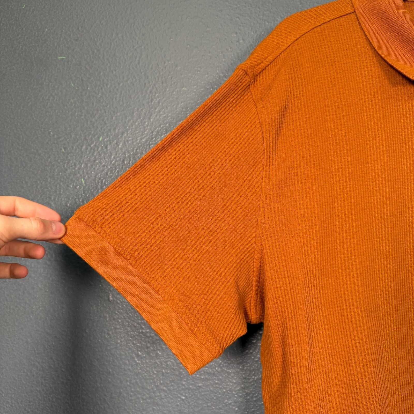 Alfani Alfani XL men Stretch Textured Jacquard Polo Shirt Brown NEW Size US XL / EU 56 / 4 - 4 Thumbnail