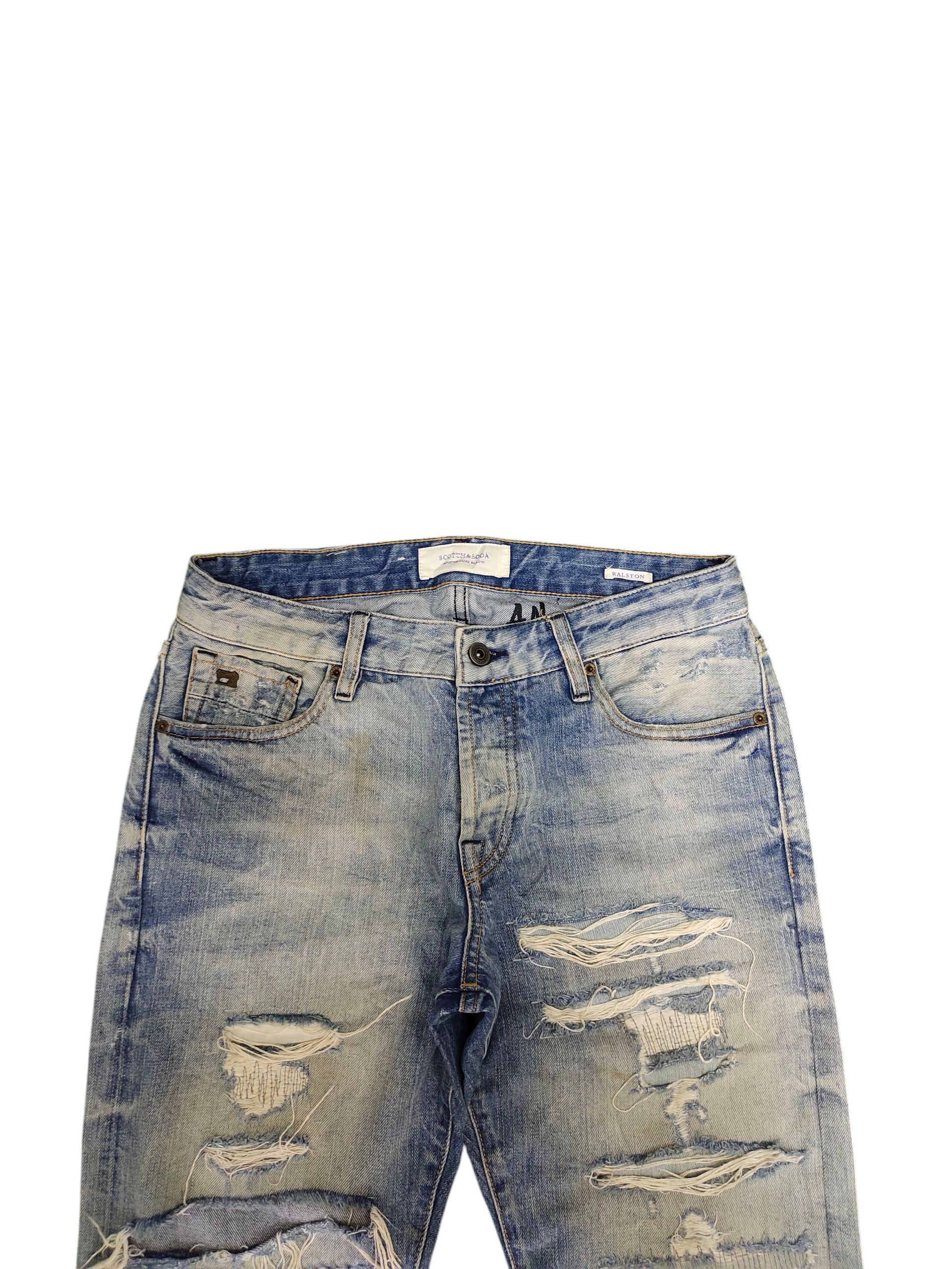 Scotch & Soda Vintage Y2k Scotch & Soda Clawmark Distress Faded Jeans Size US 30 / EU 46 - 2 Thumbnail