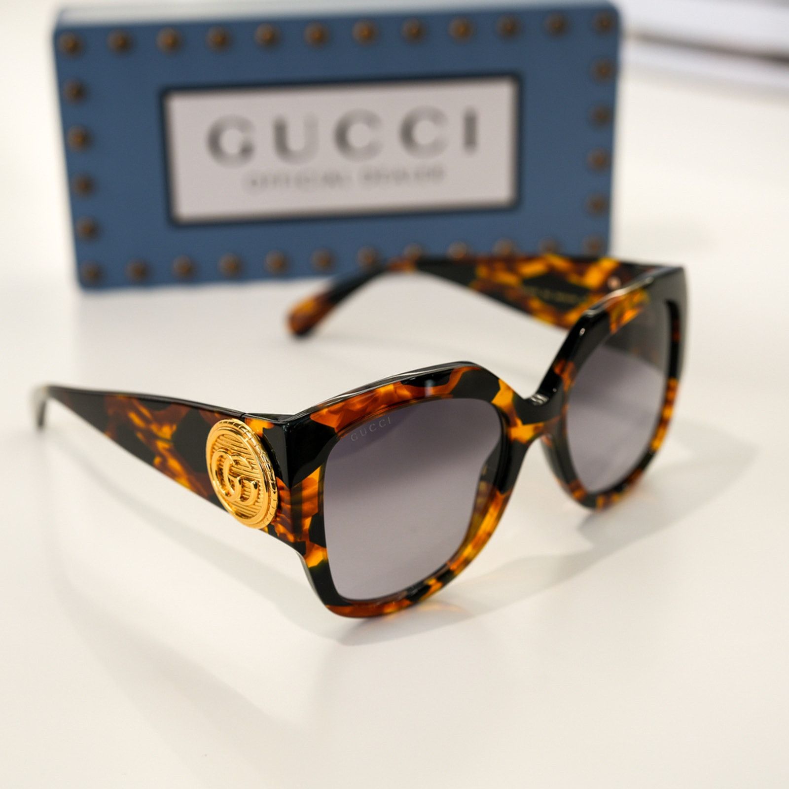 NWT Gucci GG1407S-002 Havana Oversized 54mm Sunglasses Gucci NWT GUCCI GG1407S 002 Havana(GG1407S-002-FR) main image 2