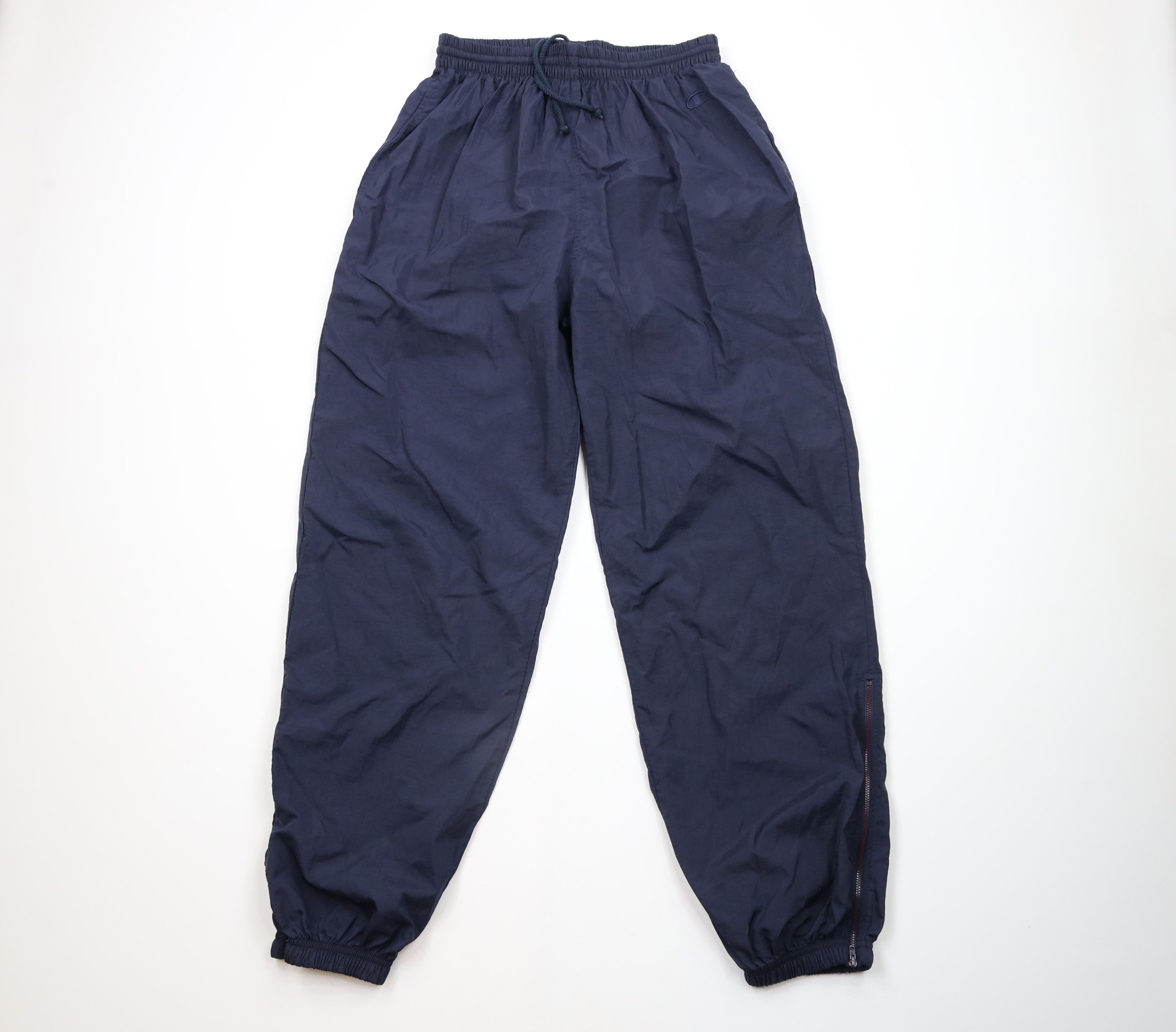 90 s Champion Lined Cuffed Nylon Joggers Pants Blue Men s Size 36