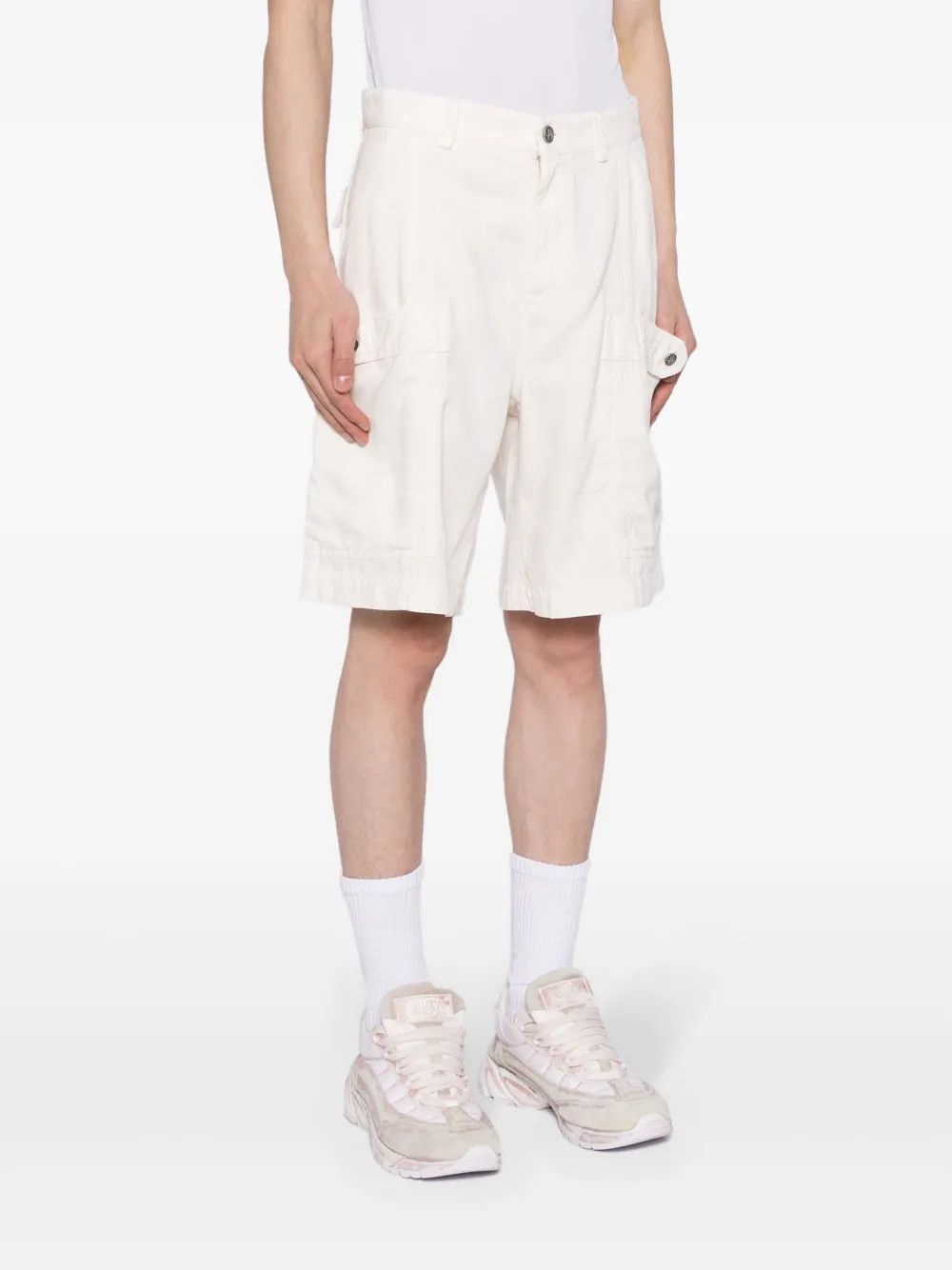 Palm Angels o1y0325 Logo Short in Off White Size US 32 / EU 48 - 2 Thumbnail