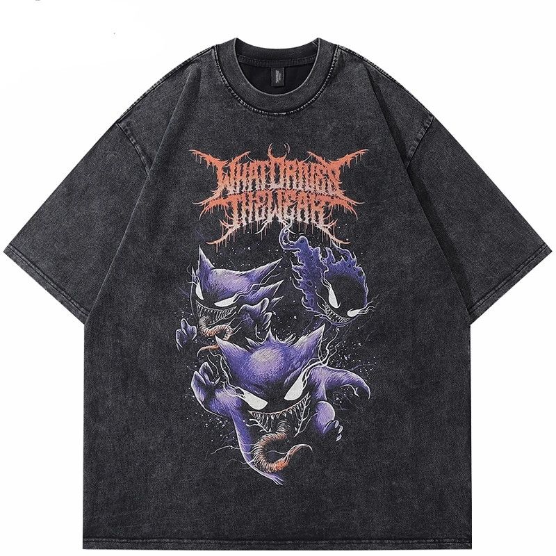Japanese Brand Oversized Shirt Washed Black Devil Size US XXL / EU 58 / 5 - 1 Thumbnail