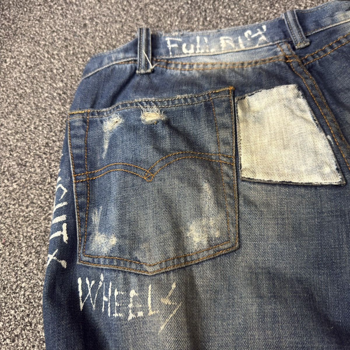 Japanese Brand Japanese Destroyed Karakuri Thrashed Denim Vintage Y2K Size US 34 / EU 50 - 11 Thumbnail