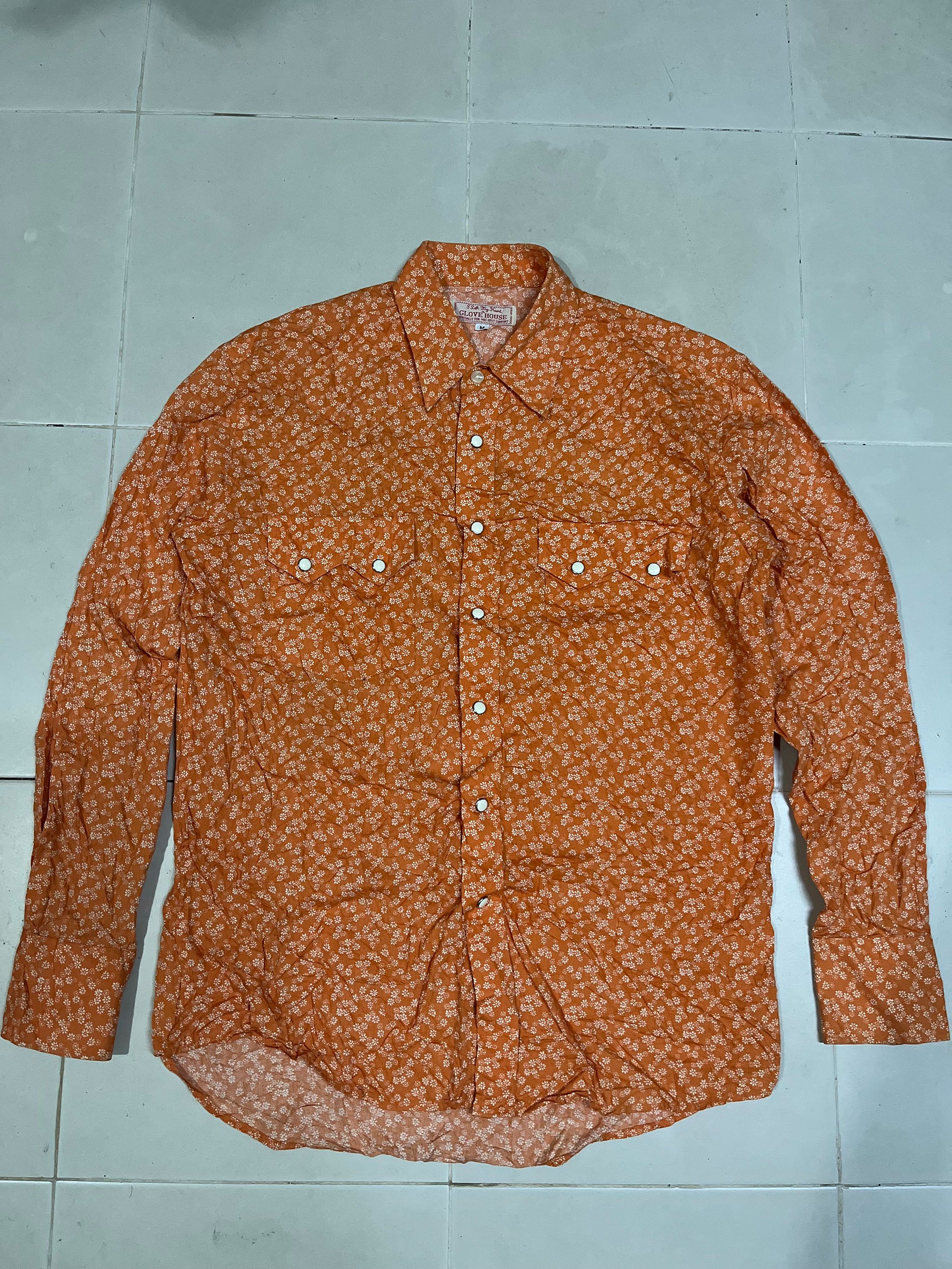 Designer Glove House Long Sleeve Pearl Snap Western Dress Shirt Size US M / EU 48-50 / 2 - 1 Thumbnail