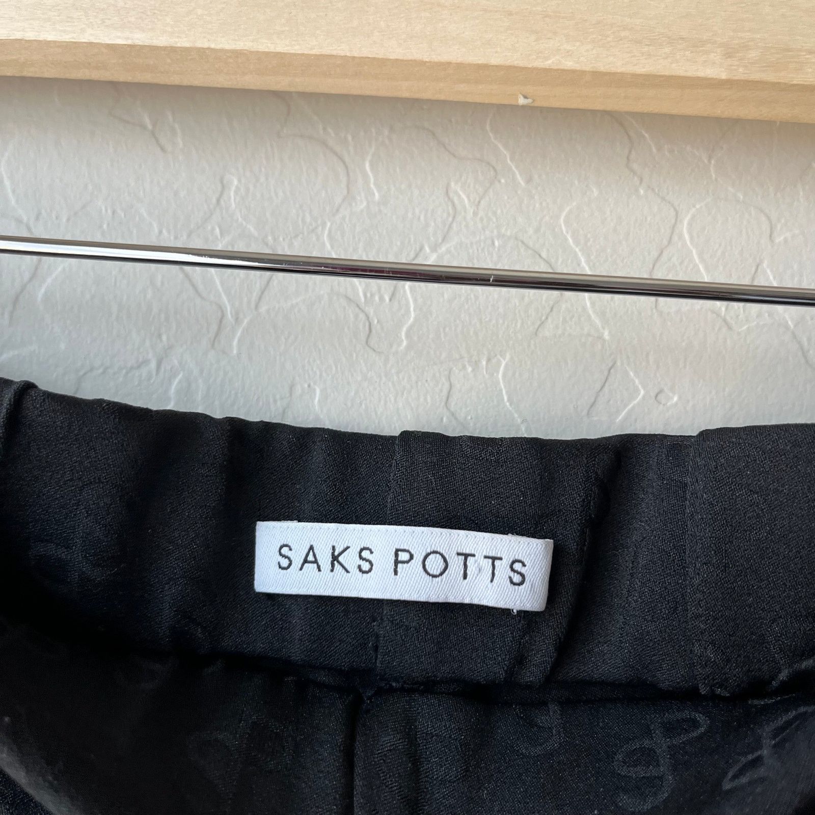 Saks Potts Saks Potts Black Lissi Logo Jacquard Straight Leg Pants Sz 1 Size 27" / US 4 / IT 40 - 6 Thumbnail