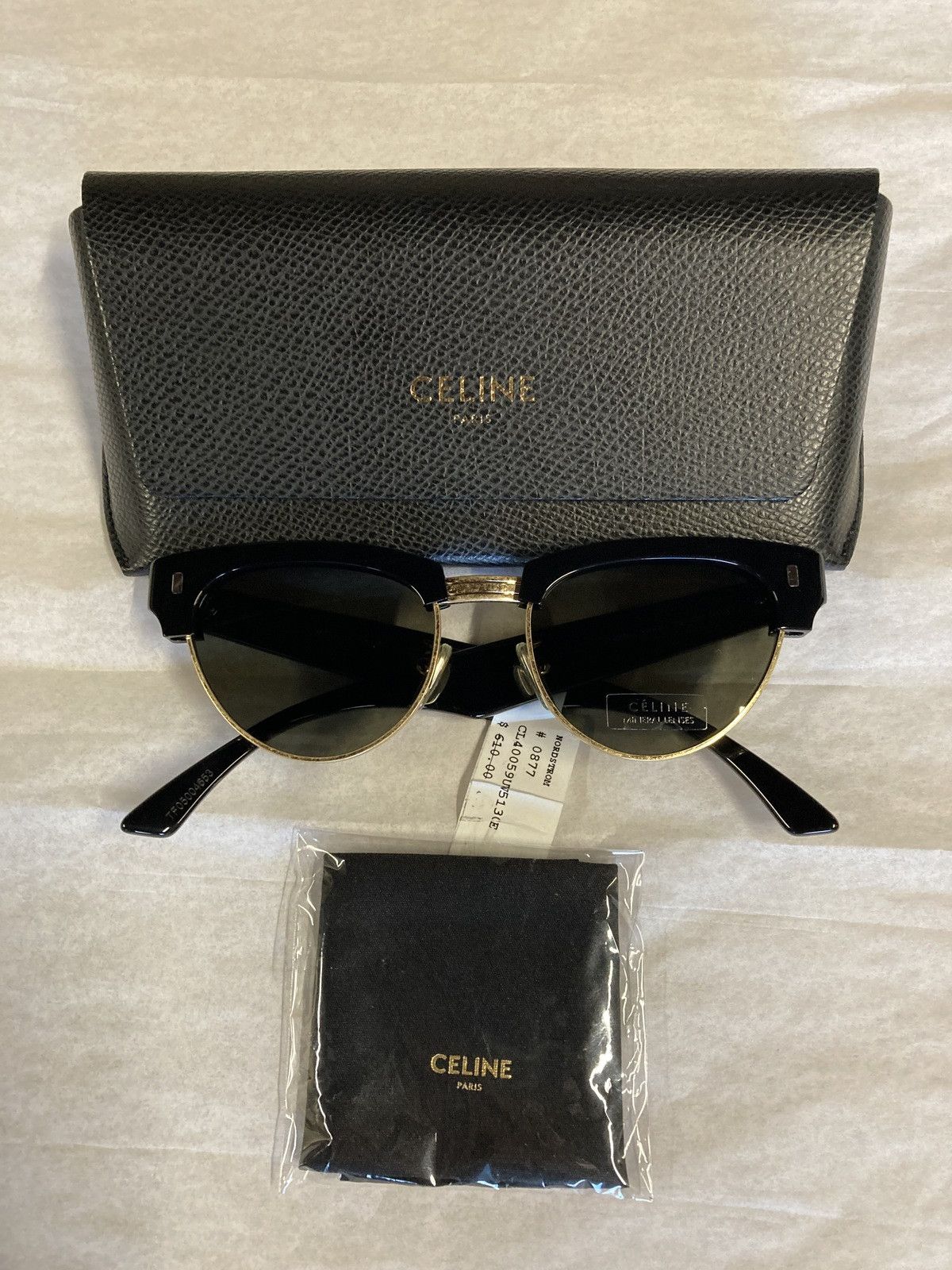 Celine Celine CL40059U 30E Black/Gold Cat Eye Womens Sunglasses Size ONE SIZE - 5 Thumbnail