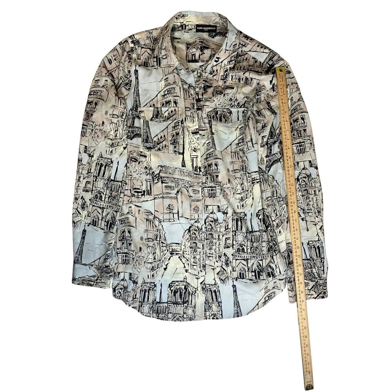 Karl Lagerfeld Karl Lagerfeld Paris Parisian Landmarks Print Blouse Size L Size L / US 10 / IT 46 - 6 Thumbnail
