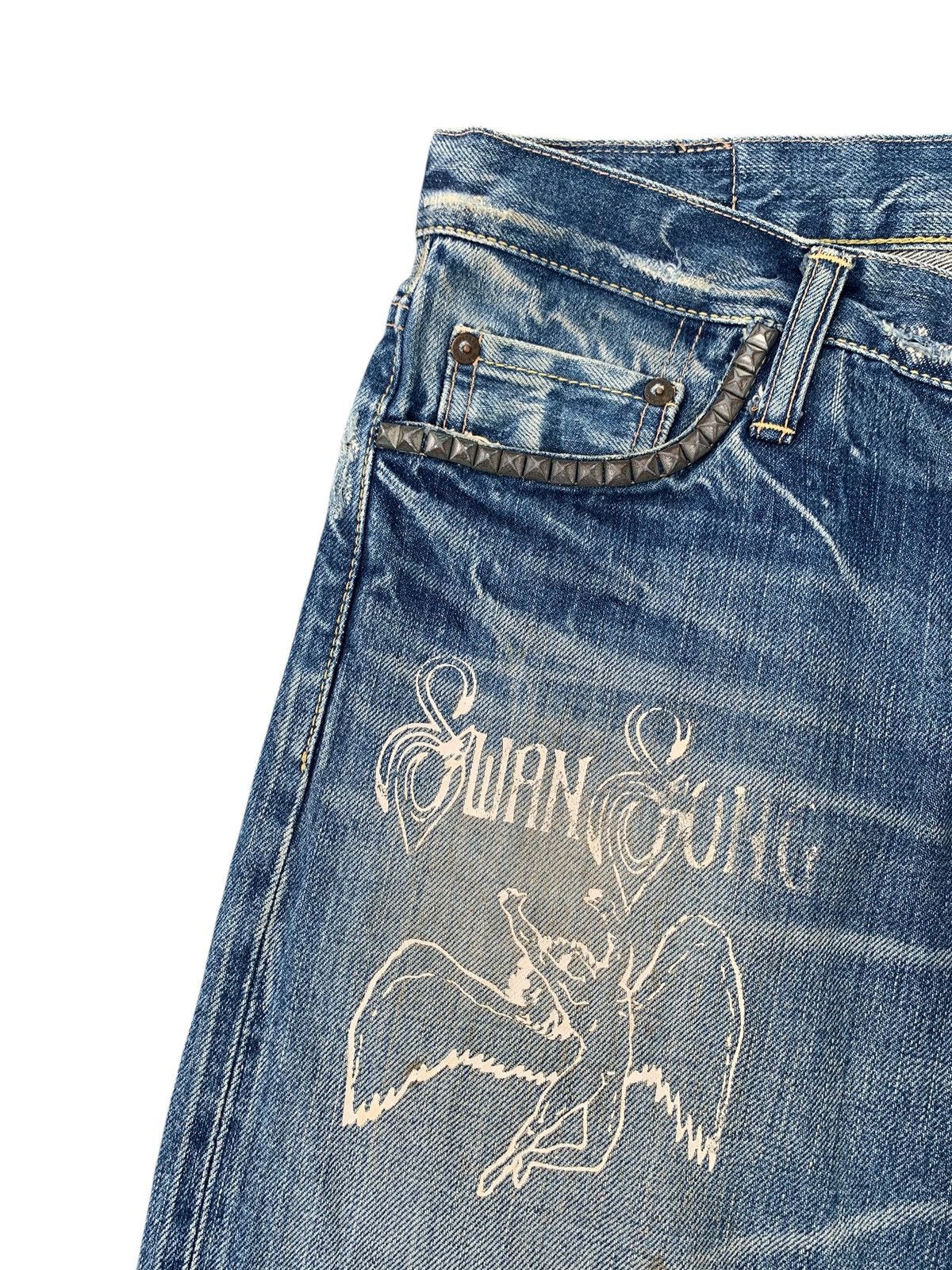 Kapital HYSTERIC GLAMOUR LED ZEPPELIN FLARE SELVEDGE DISTRESSEDDENIM Size US 32 / EU 48 - 12 Thumbnail