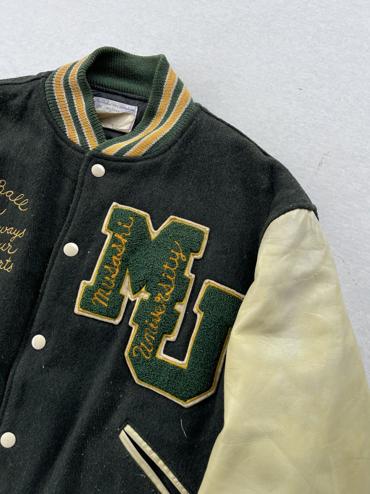 Hysteric Glamour 🔥RARE🔥VINTAGE 80s BUTWIN USA LEATHER SLEEVE VARSITY JACKET Size US L / EU 52-54 / 3 - 8 Thumbnail