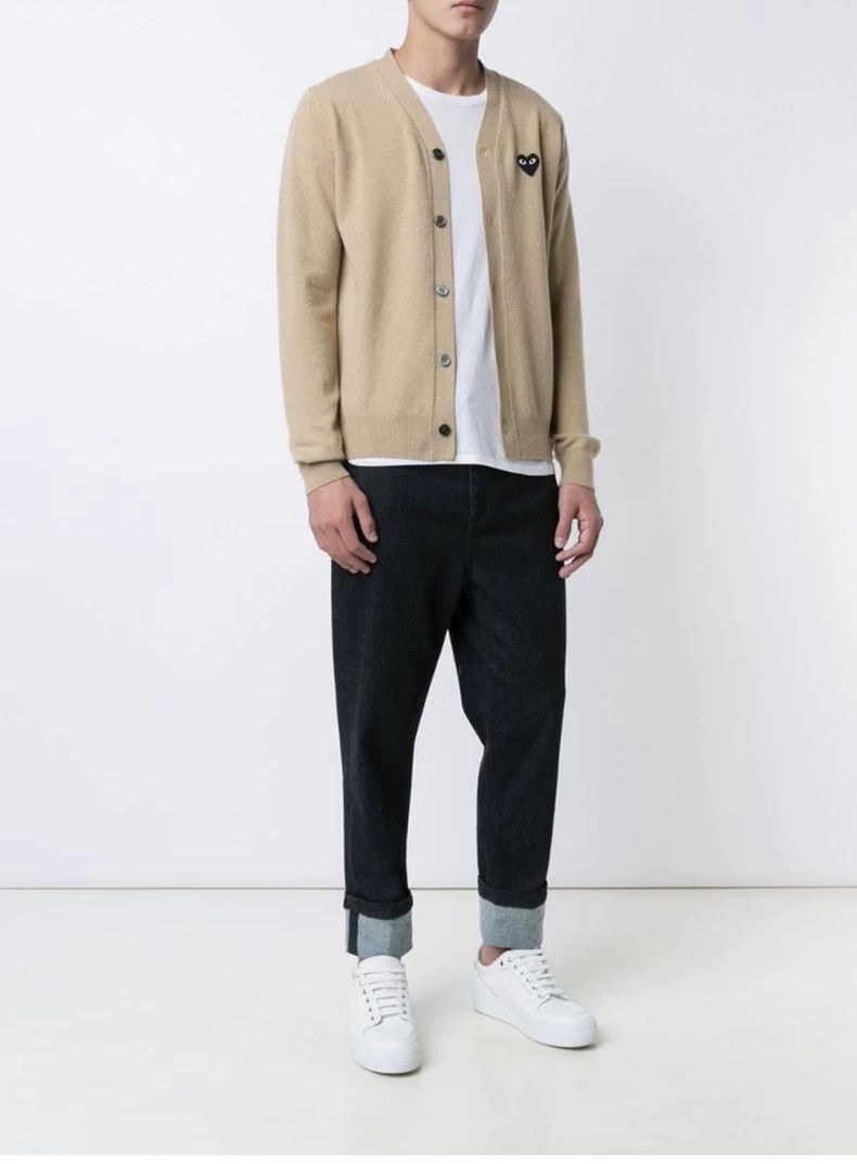 Comme des Garcons Beige Wool Cardigan for Men-dmc Size US XL / EU 56 / 4 - 1 Thumbnail