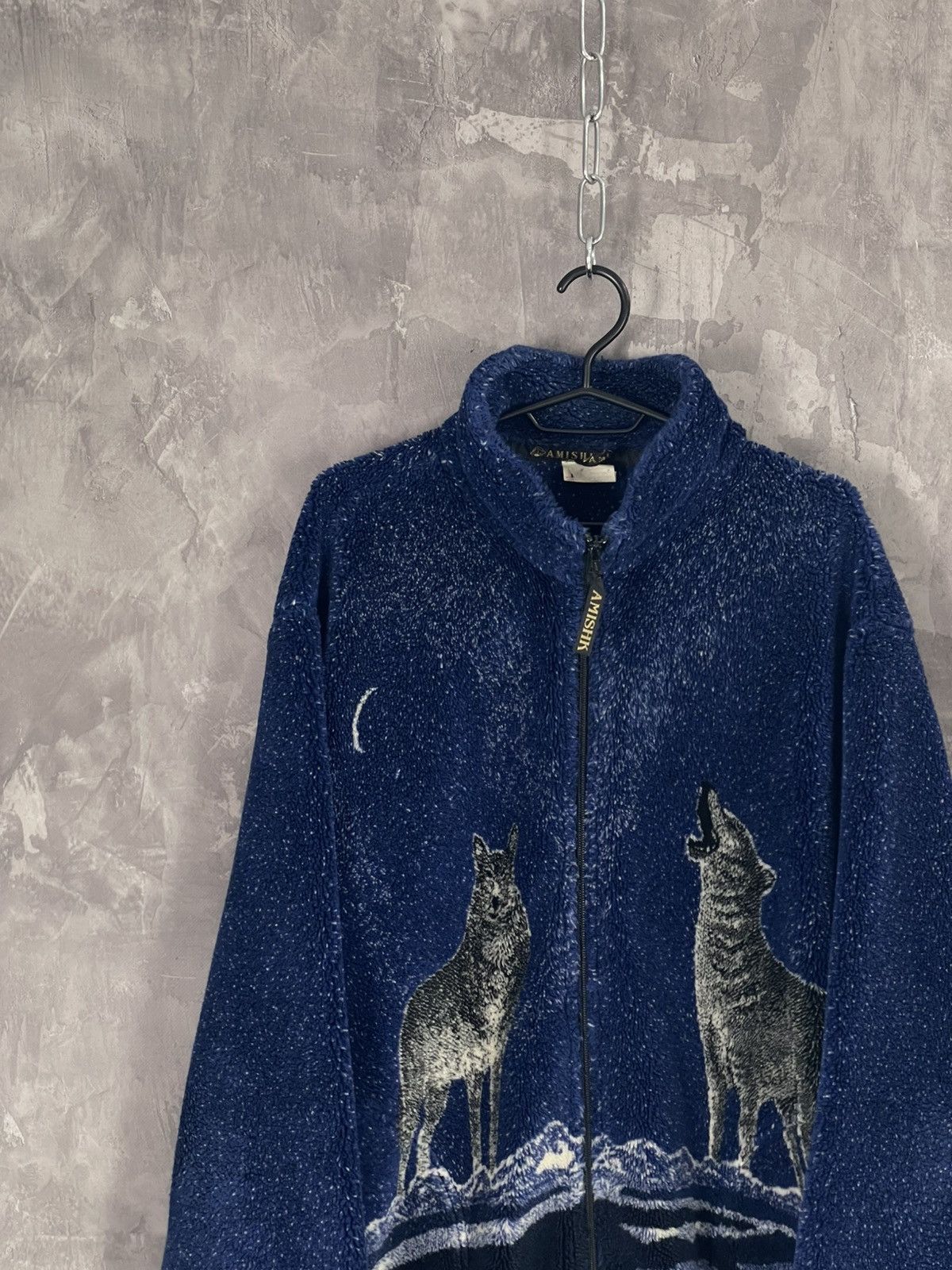 Other Vintage Wolf Animal Fleece Jacket Full Printed Oversized Y2K Size US L / EU 52-54 / 3 - 3 Thumbnail