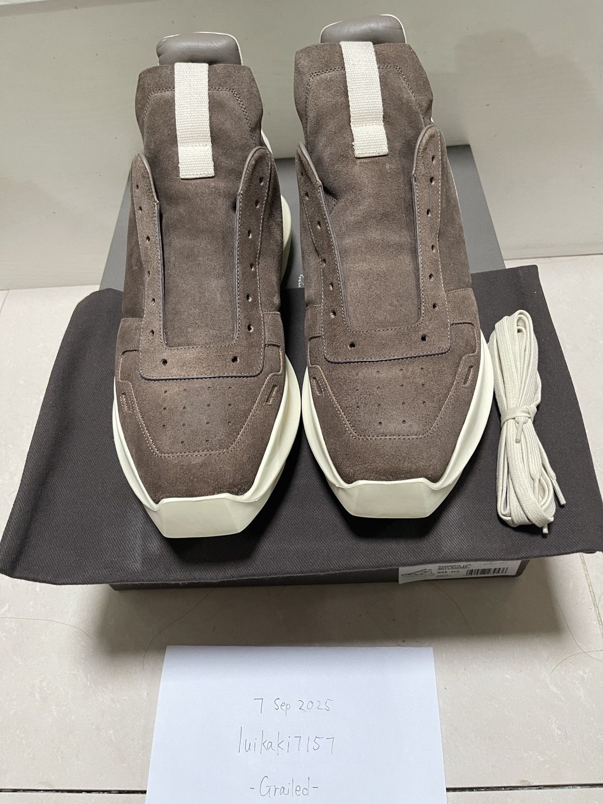 Rick Owens Rick Owens Dust Milk Leather Geth Runner Size 44.5 Size US 11.5 / EU 44-45 - 2 Thumbnail