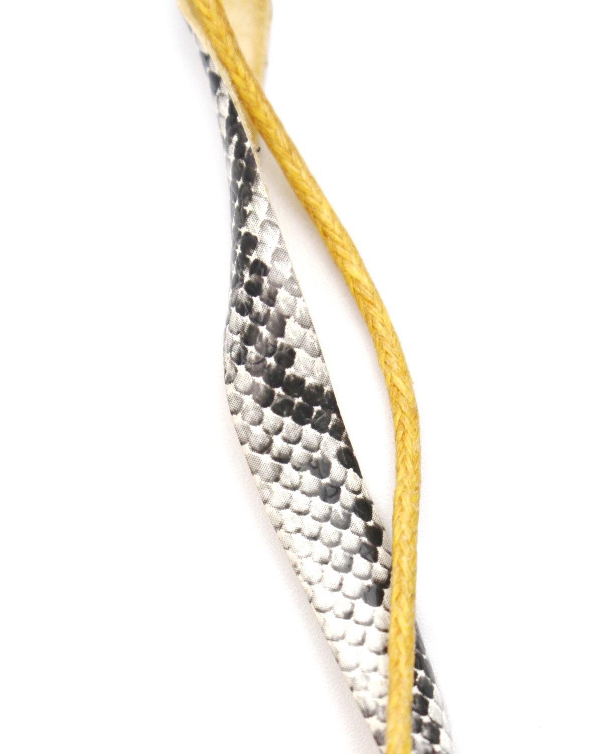 If Six Was Nine 1990S HAMMERED HOOP LEATHER DISC SNAKESKIN NECKLACE Size ONE SIZE - 5 Thumbnail