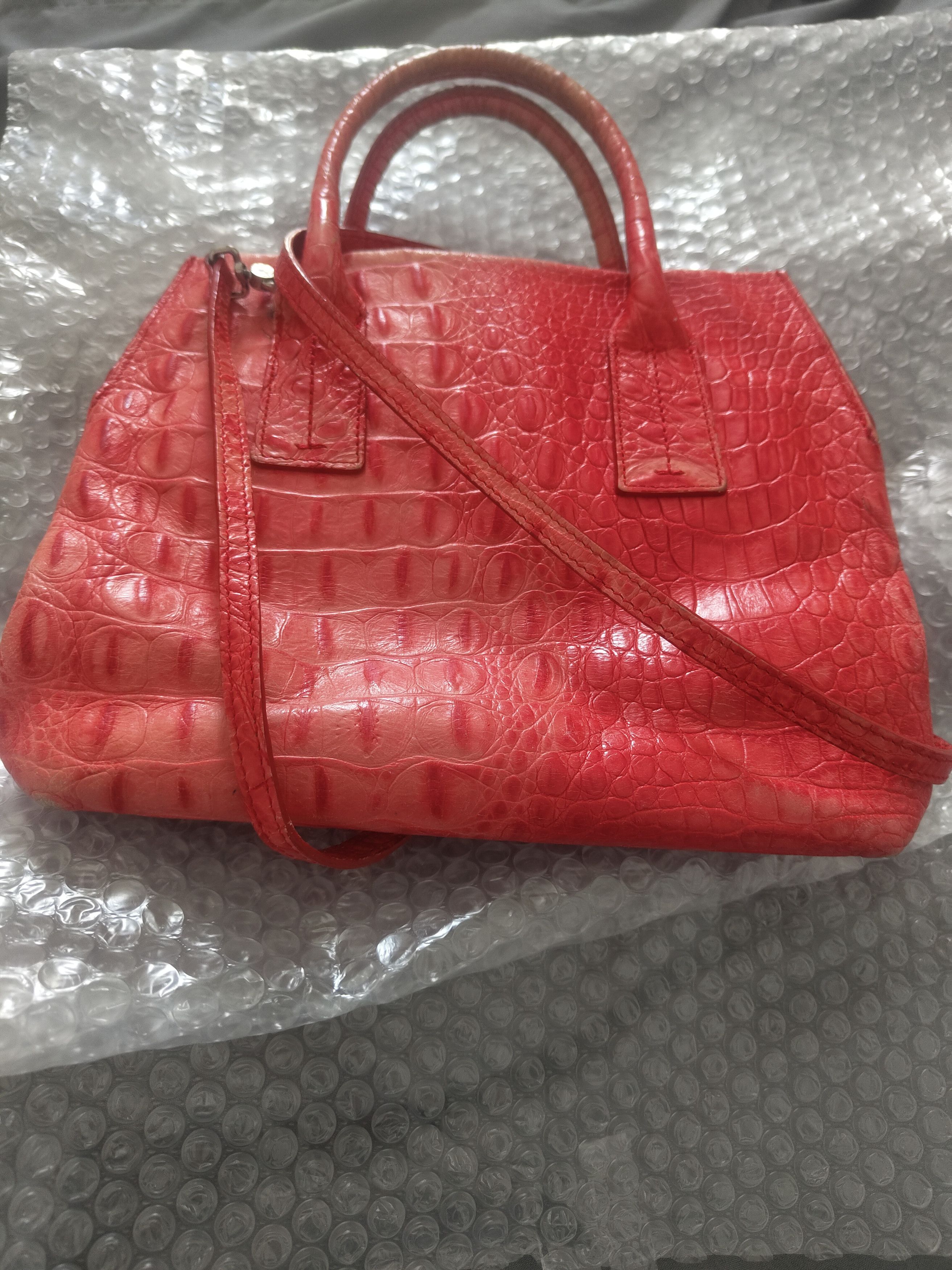 Furla Furla Crocodile Leather Bag Pink Size ONE SIZE - 1 Thumbnail