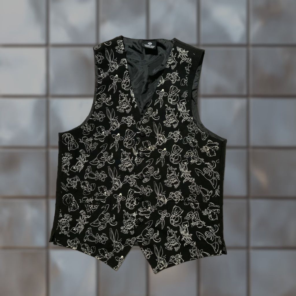 Vintage VINTAGE WB Warner Bros Studio Tour Looney Tunes AOP Employee Staff Exclusive Black Vest Shirt Mens Small Black Vest Size US S / EU 44-46 / 1 - 1 Thumbnail