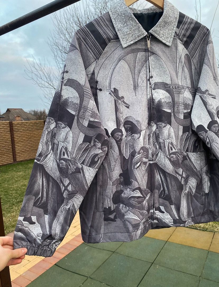 Vintage Hellpur Religious Art Print Windbreaker Jacket, Size L Size US L / EU 52-54 / 3 - 4 Thumbnail