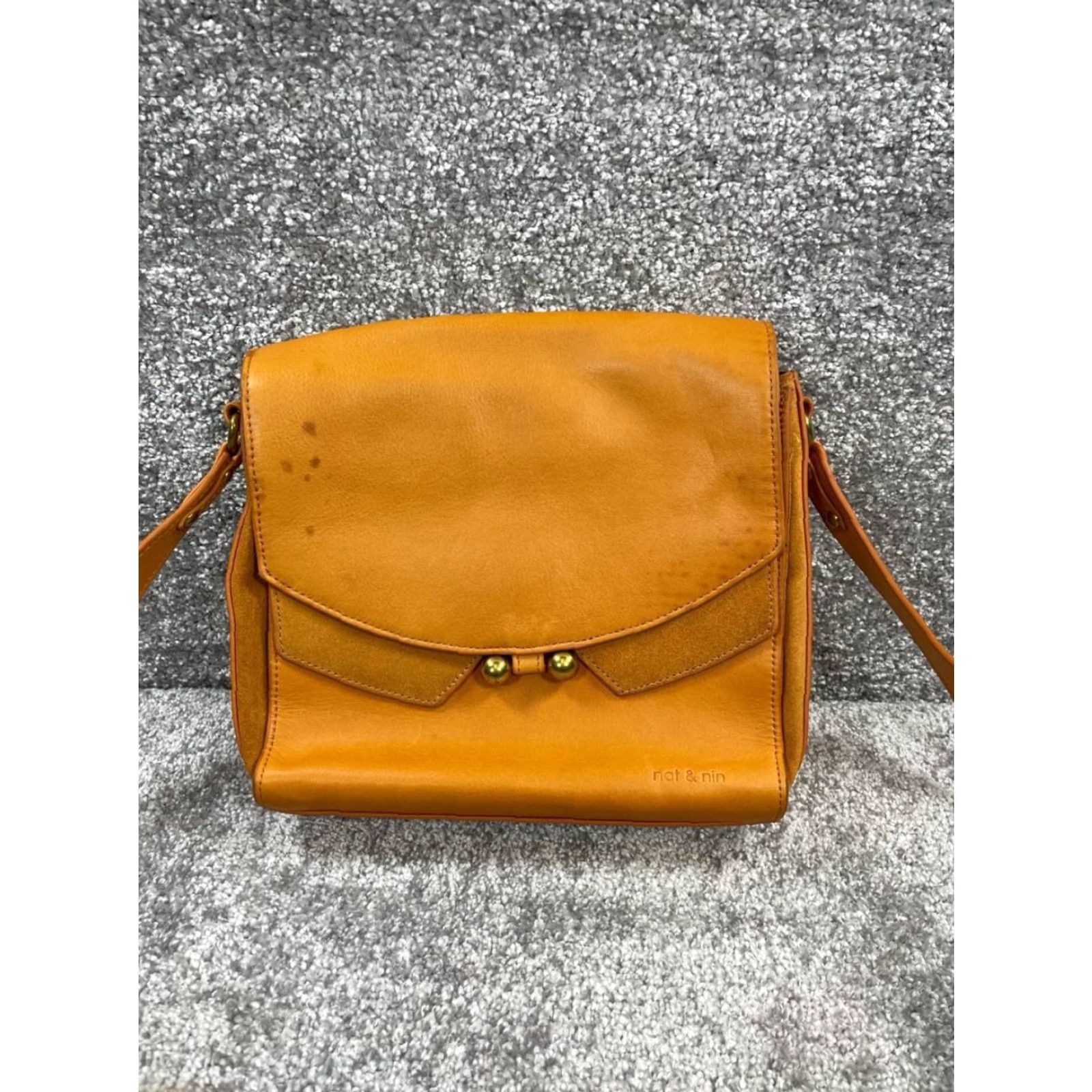 Vintage VINTAGE Nat & Nin Leather Crossbody Bag Womens Medium Brown Zipper Square Casual Size ONE SIZE - 2 Thumbnail