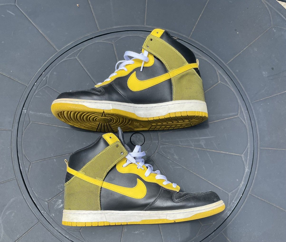 Nike × Vintage Nike Dunk High Black & Yellow Size US 11 / EU 44 - 4 Thumbnail