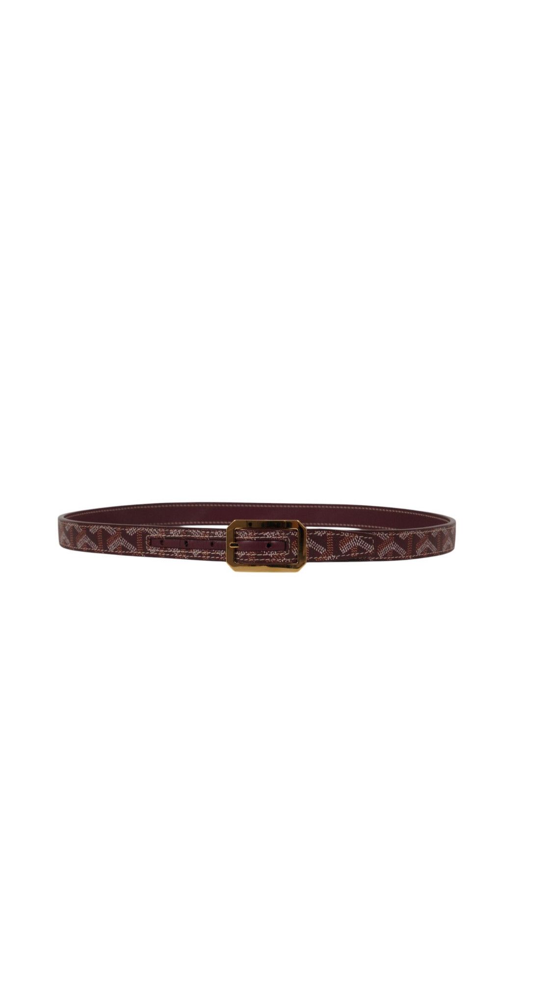 Rudy Belt Size 85 28 29 30 Burgundy Gold Buckle - 02496