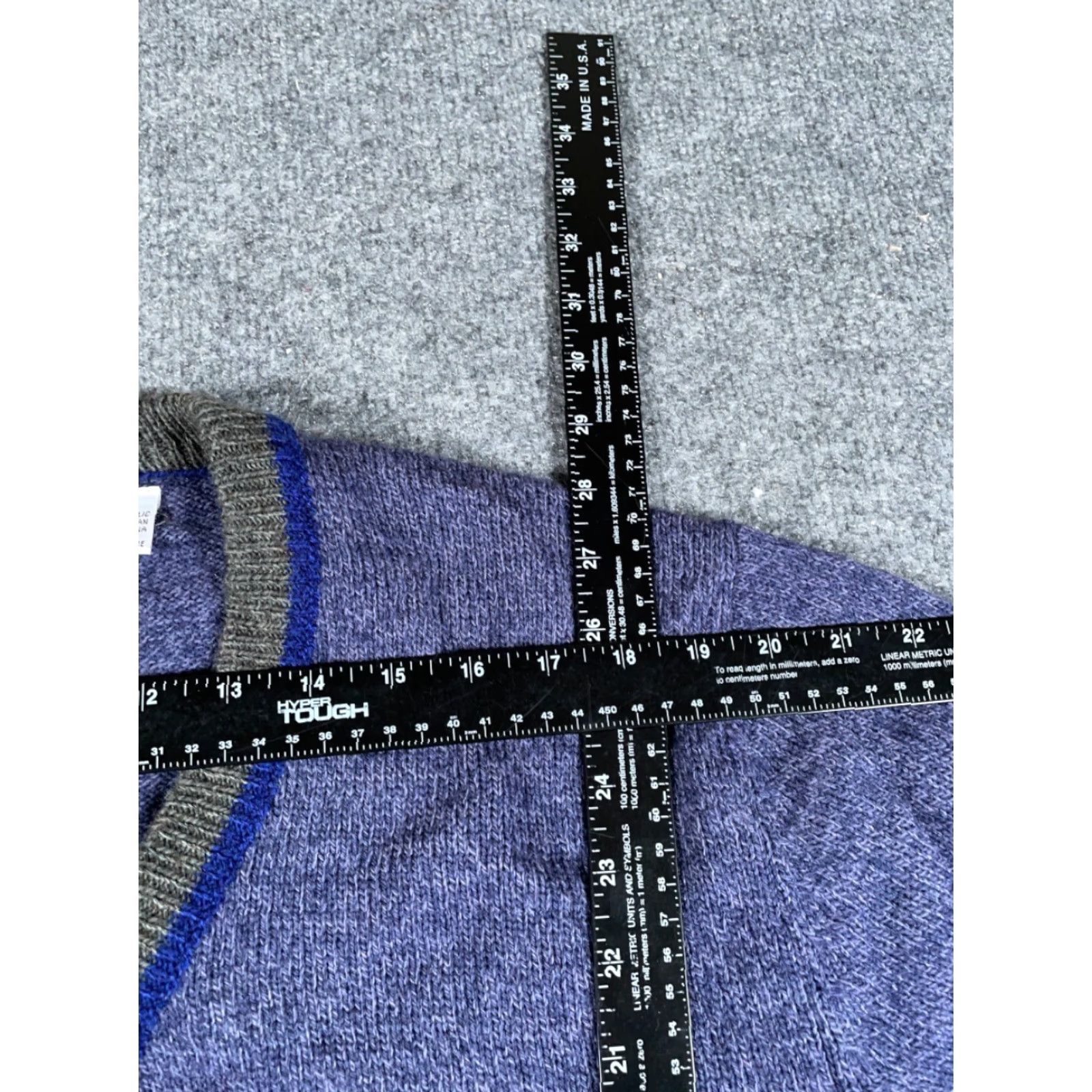 Vintage VINTAGE Sweater Main Point: Preppy Striped V-Neck Adult XL Tall Gray Blue Wool Acrylic Pullover 90s Classic Hipster Retro Preppy Mens XL Tall Size US XL / EU 56 / 4 - 5 Thumbnail