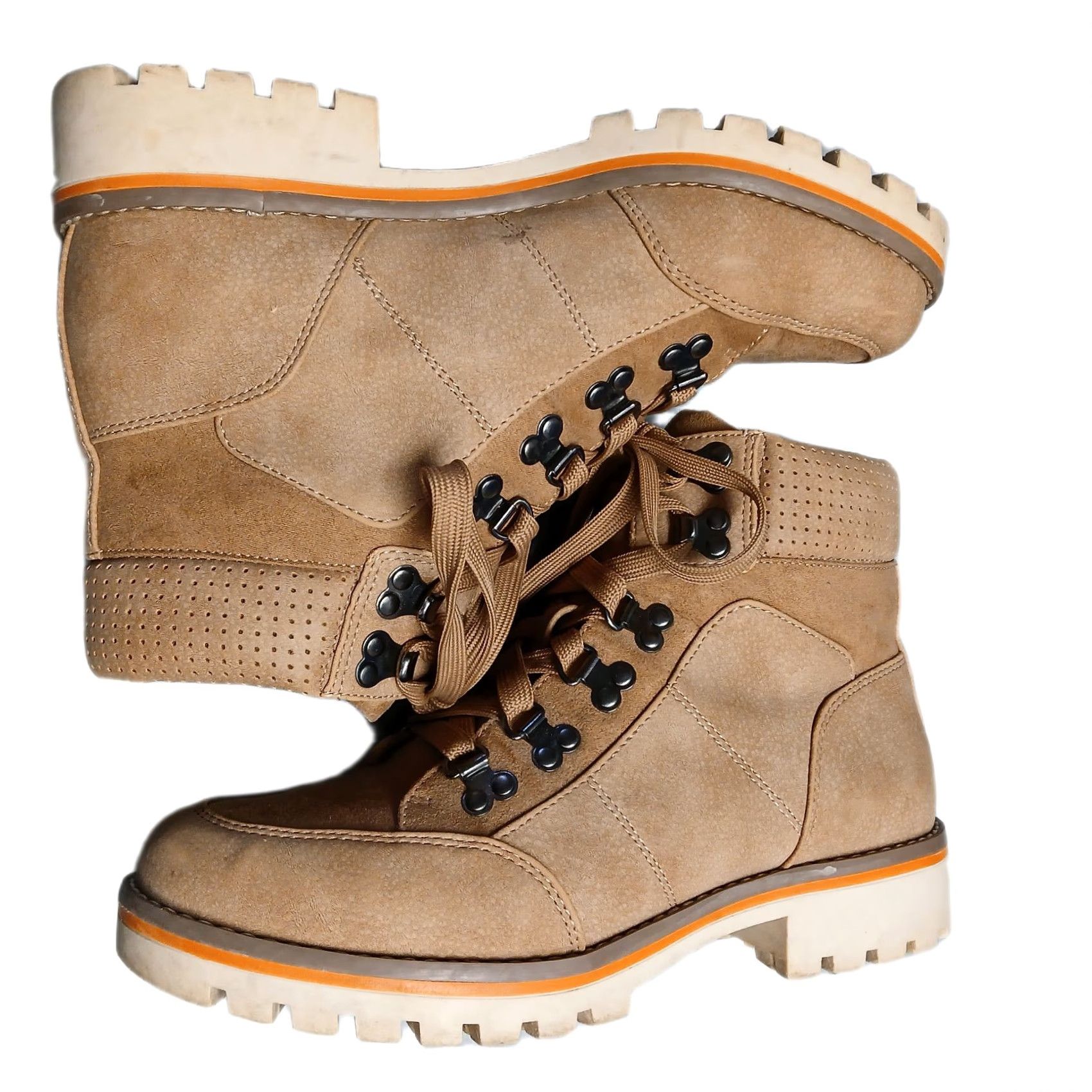 Vintage Crown Vintage Ankle Boots Womens US 7M Brown Hiking Lug Sole Round Toe Lace Up Boots Womens Size 7 Pre-owned Crown Vintage, Black Sticker 8 Size US 7 / IT 37 - 2 Thumbnail