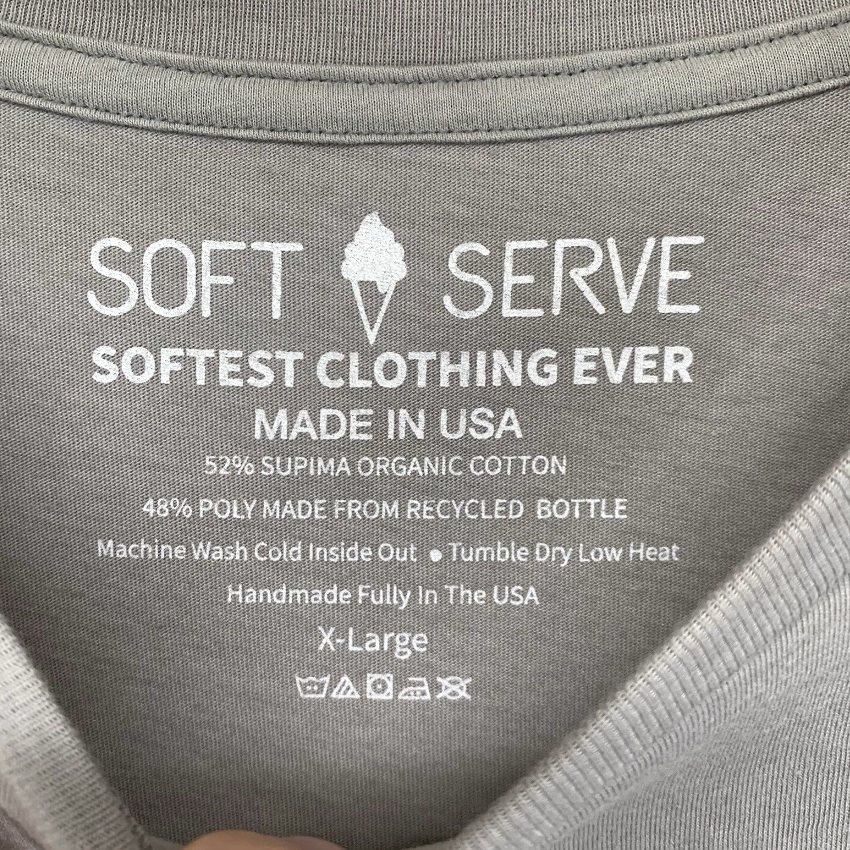 Vintage Soft Serve Gray Long Sleeve T-Shirt XL Organic Cotton Casual Top Womens Size XL / US 12-14 / IT 48-50 - 3 Thumbnail
