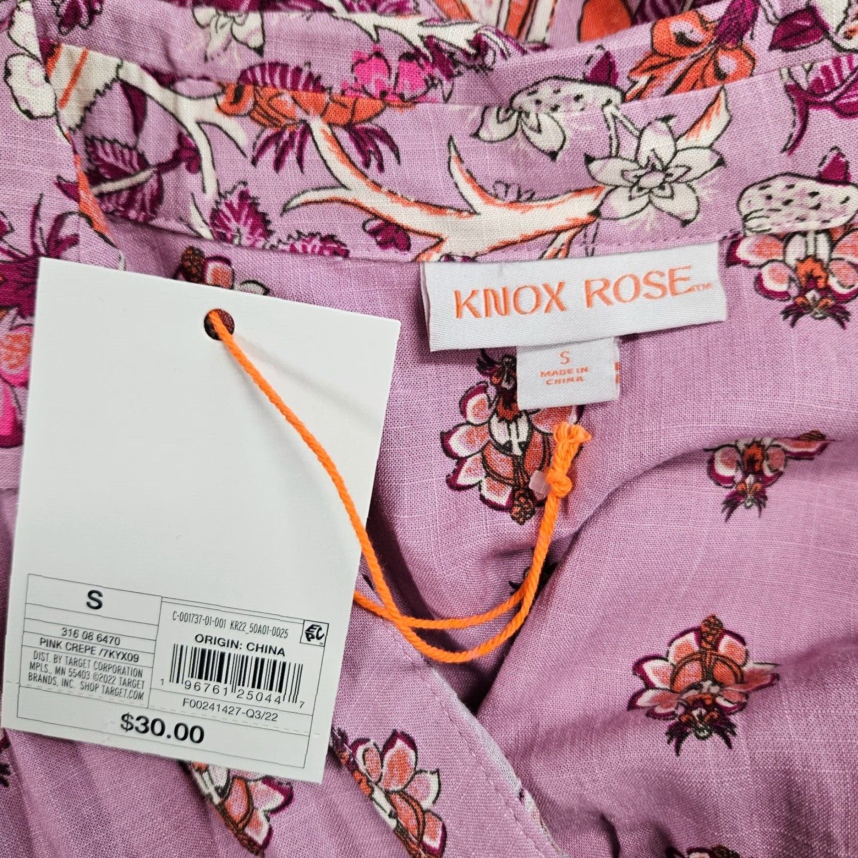 Vintage Knox Rose Womens Button Front Tunic Top S Purple Floral Long Sleeve Linen Rayon Size S Size S / US 4 / IT 40 - 6 Thumbnail