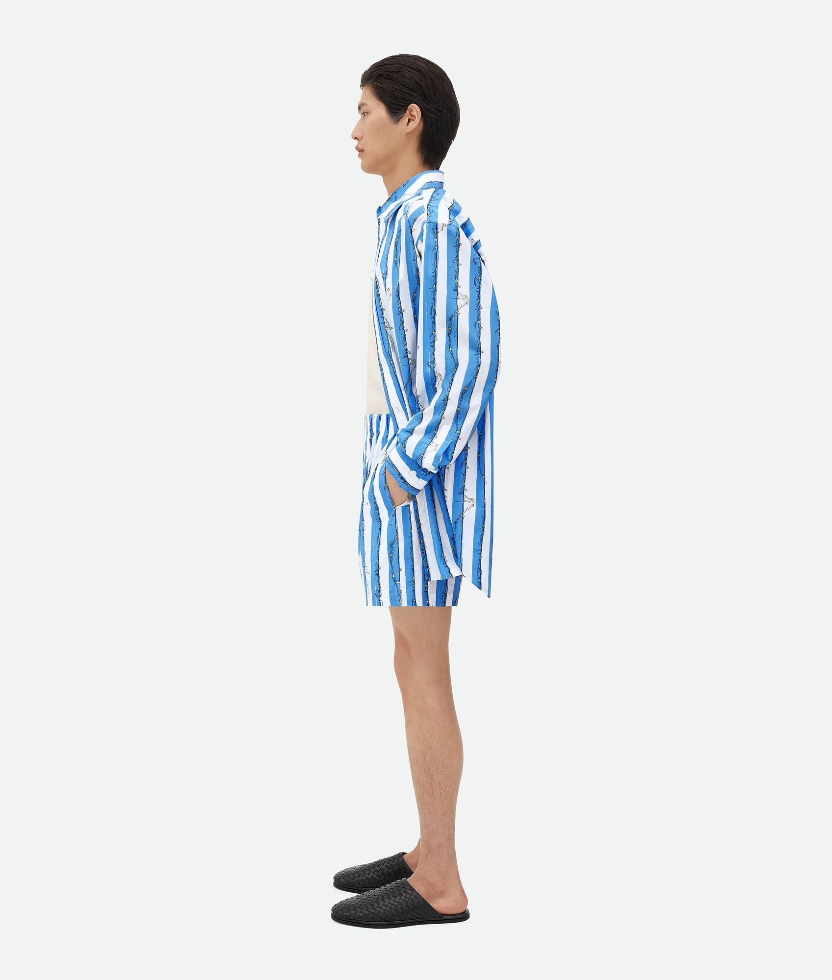 Bottega Veneta o1w1db10525 Printed Cotton Shorts in Multicolor Size US 28 / EU 44 - 2 Thumbnail