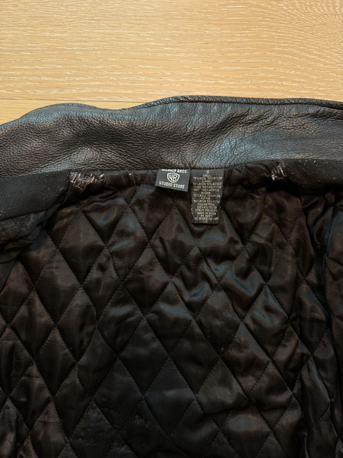 Warner Bros Vintage 90s Taz Tasmanian Devil Leather Wool Jacket Size US S / EU 44-46 / 1 - 10 Thumbnail