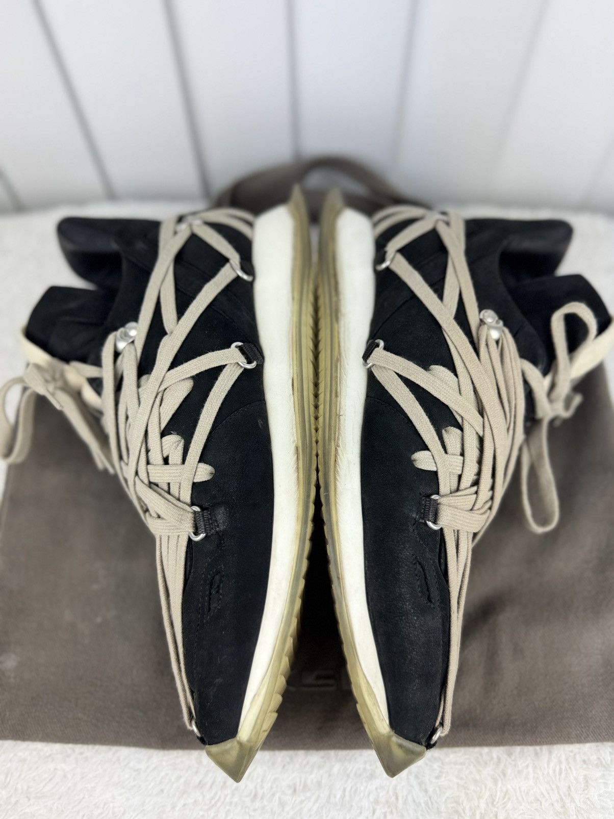 Rick Owens Rick Owens Megalace Runner – Black Size US 9 / EU 42 - 5 Thumbnail